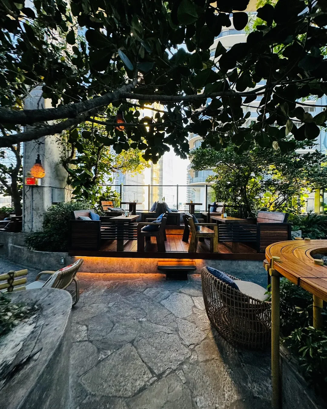Bricked district rooftop drinks at sugar in Miami, Florida aesthetic