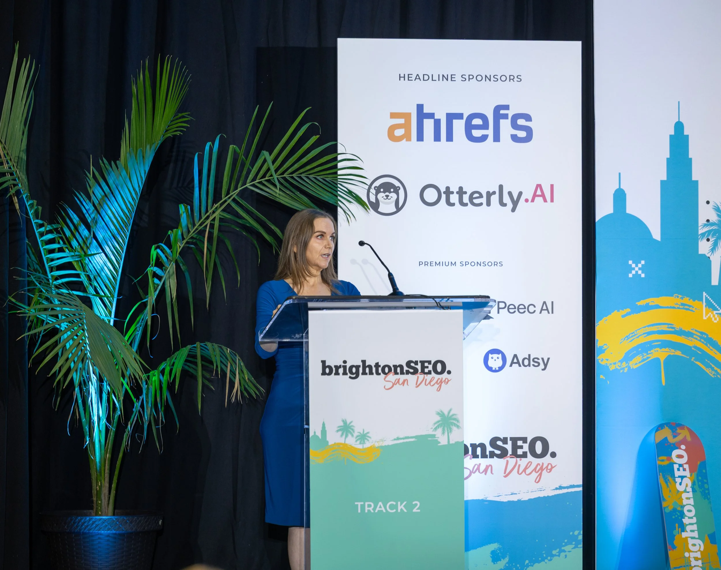 Susan Hovey speaking at BrightonSEO 9/16/26 on Imposter Syndrome in the Age of AI