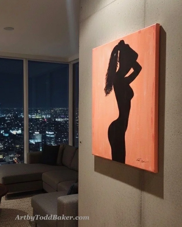 Black on Pink (original)