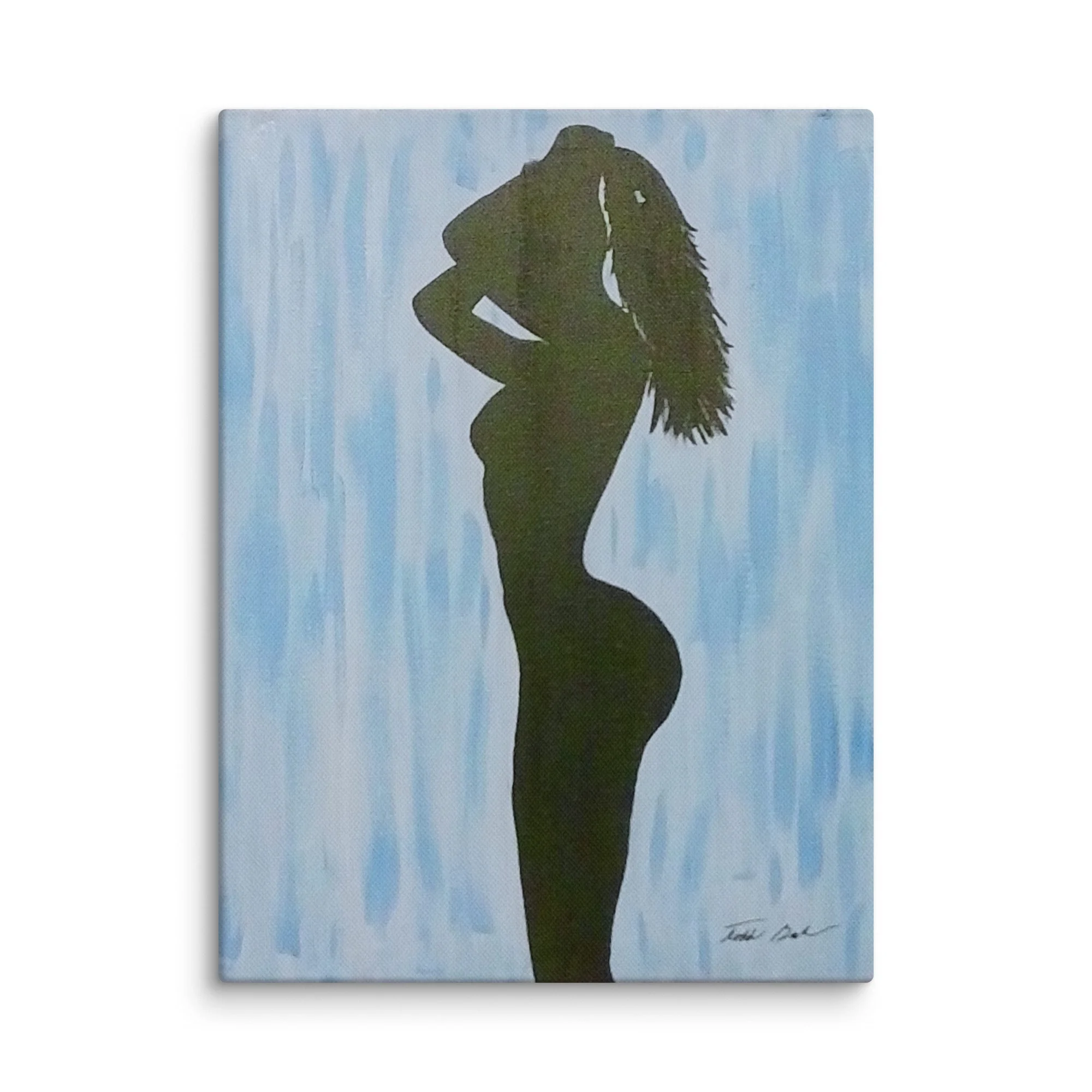 Black on Blue unframed canvas print Todd Baker silhouette modern art