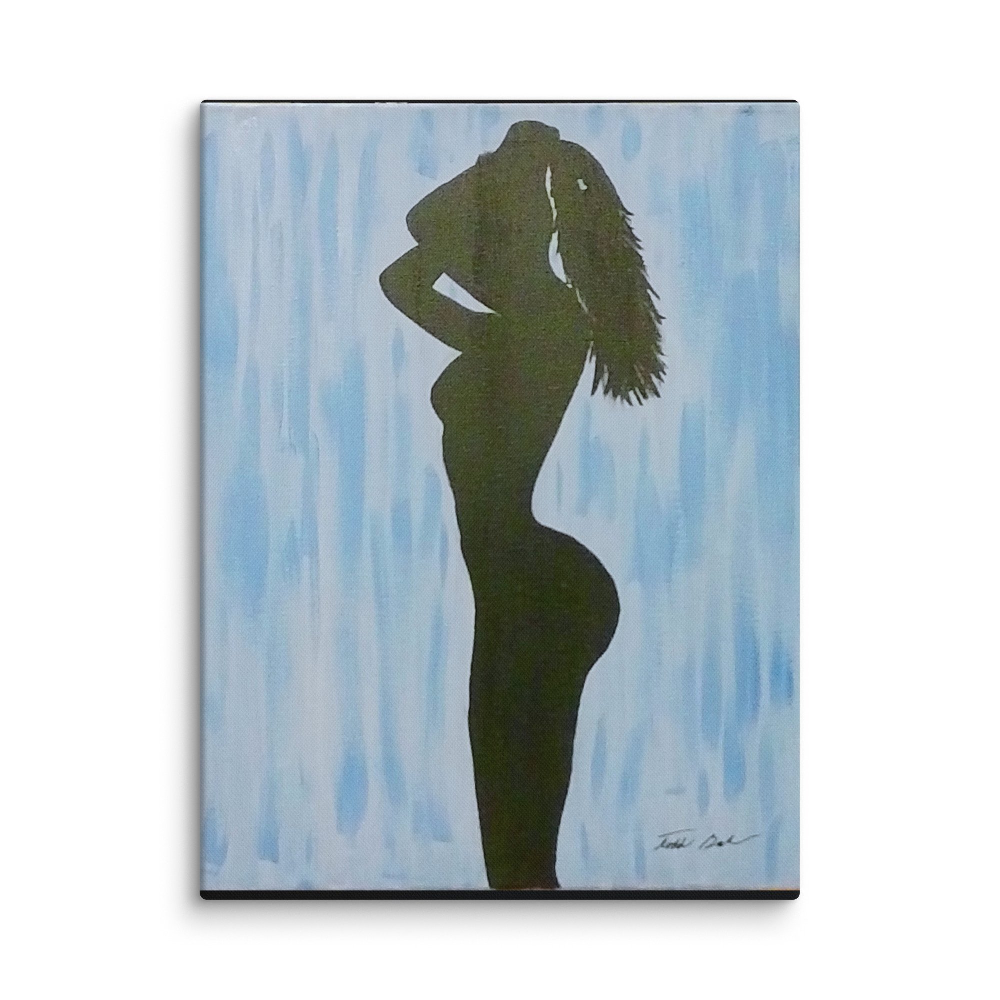 Black on Blue unframed canvas print Todd Baker silhouette modern art
