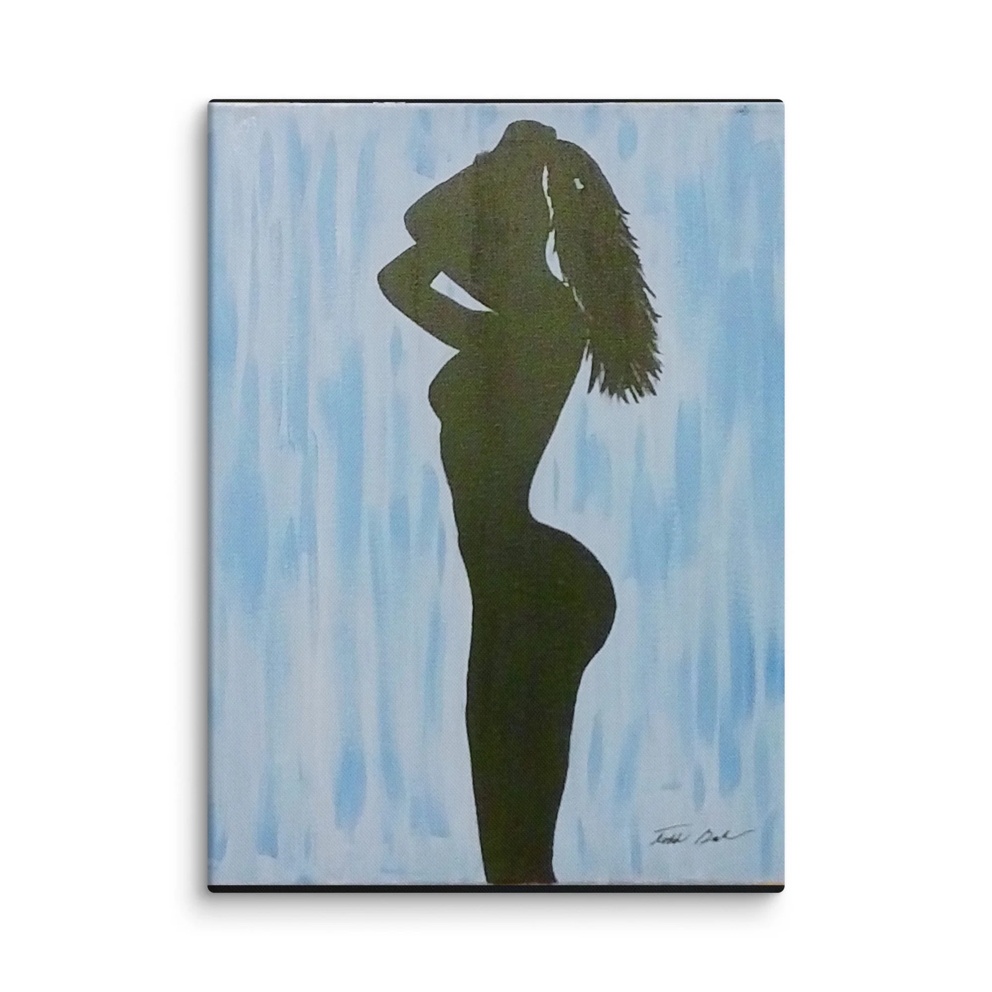 Black on Blue unframed canvas print Todd Baker silhouette modern art
