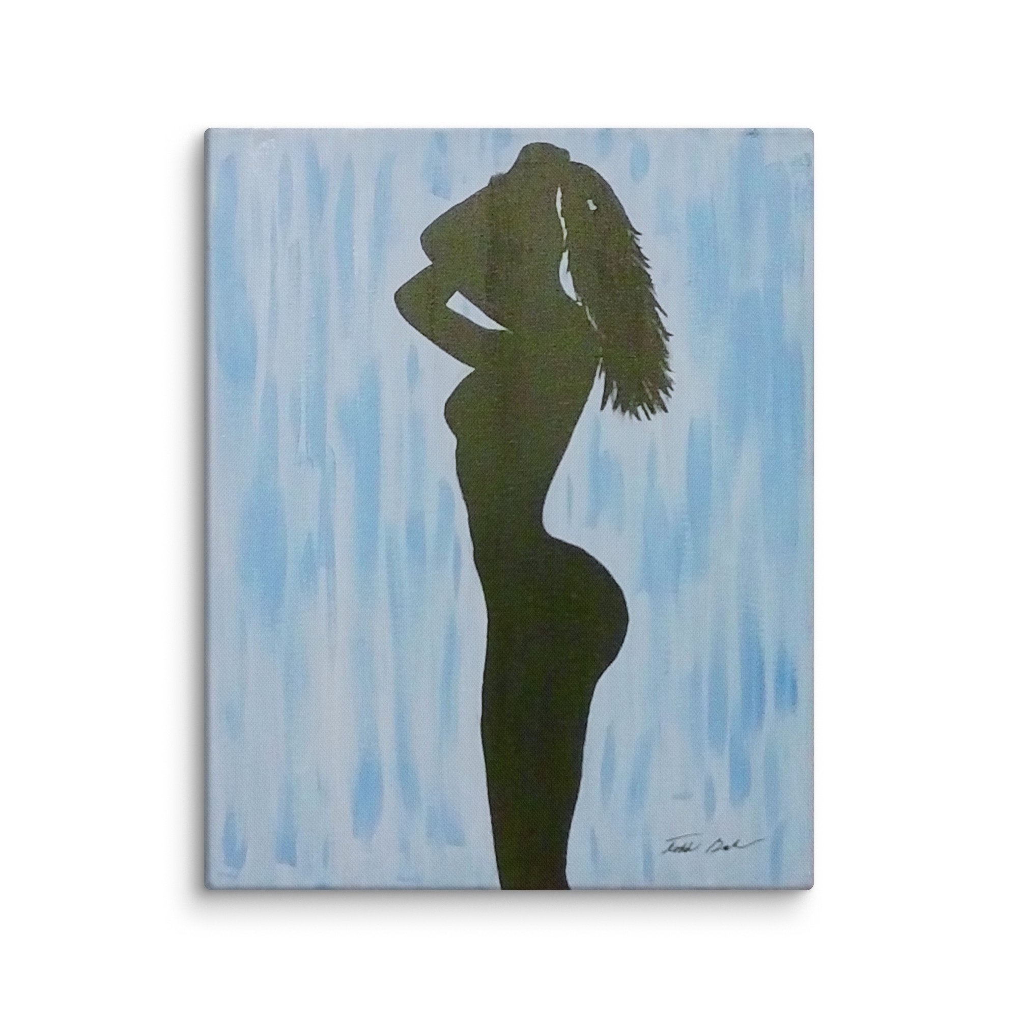 Black on Blue unframed canvas print Todd Baker silhouette modern art