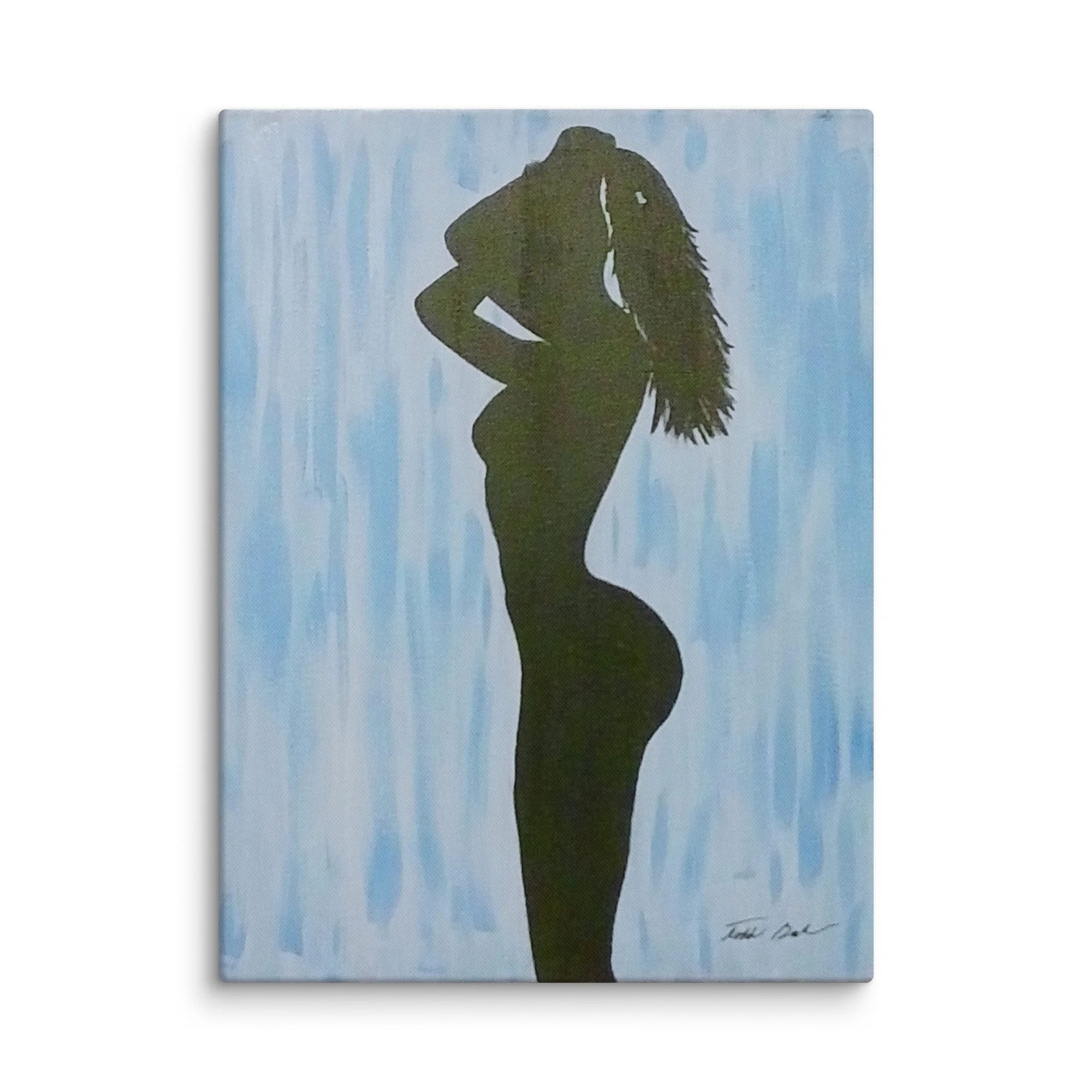 Black on Blue unframed canvas print Todd Baker silhouette modern art