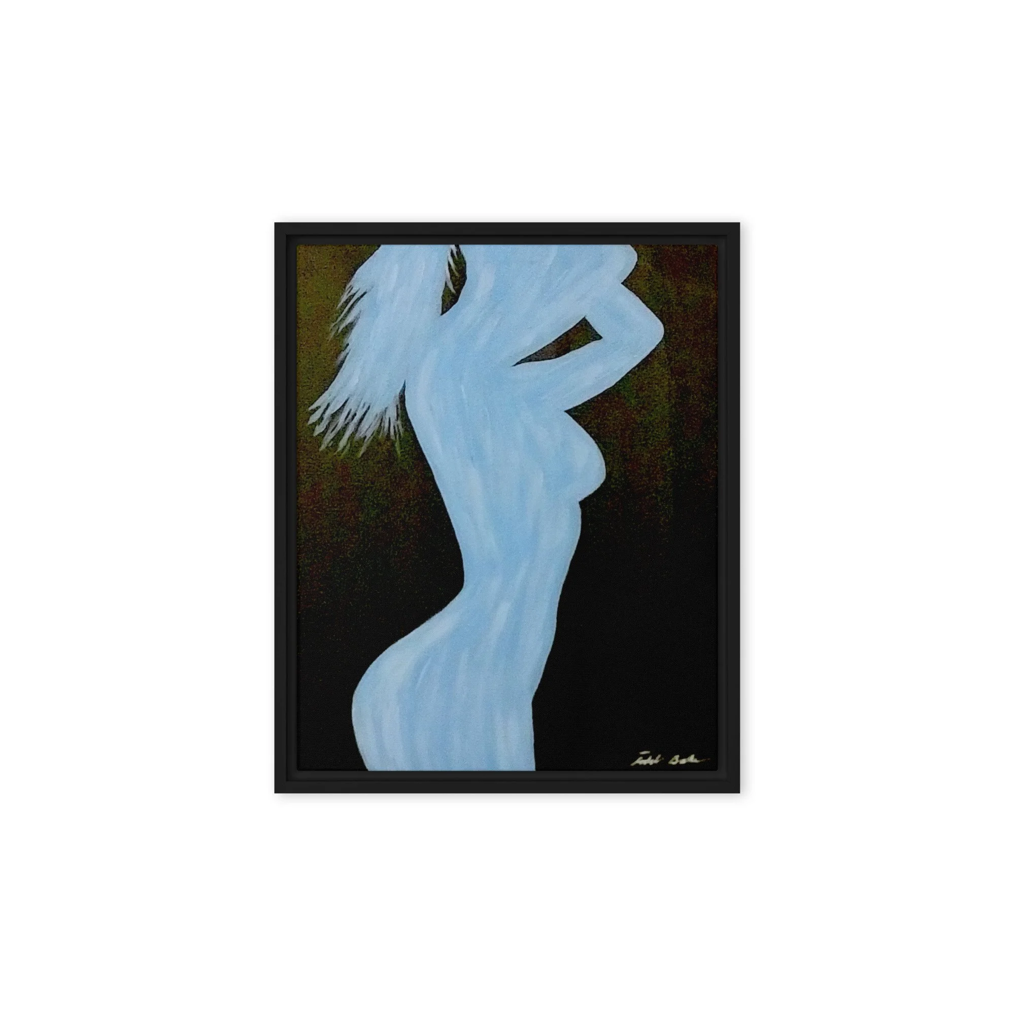 Blue on Black framed print Todd Baker modern figurative art silhouette