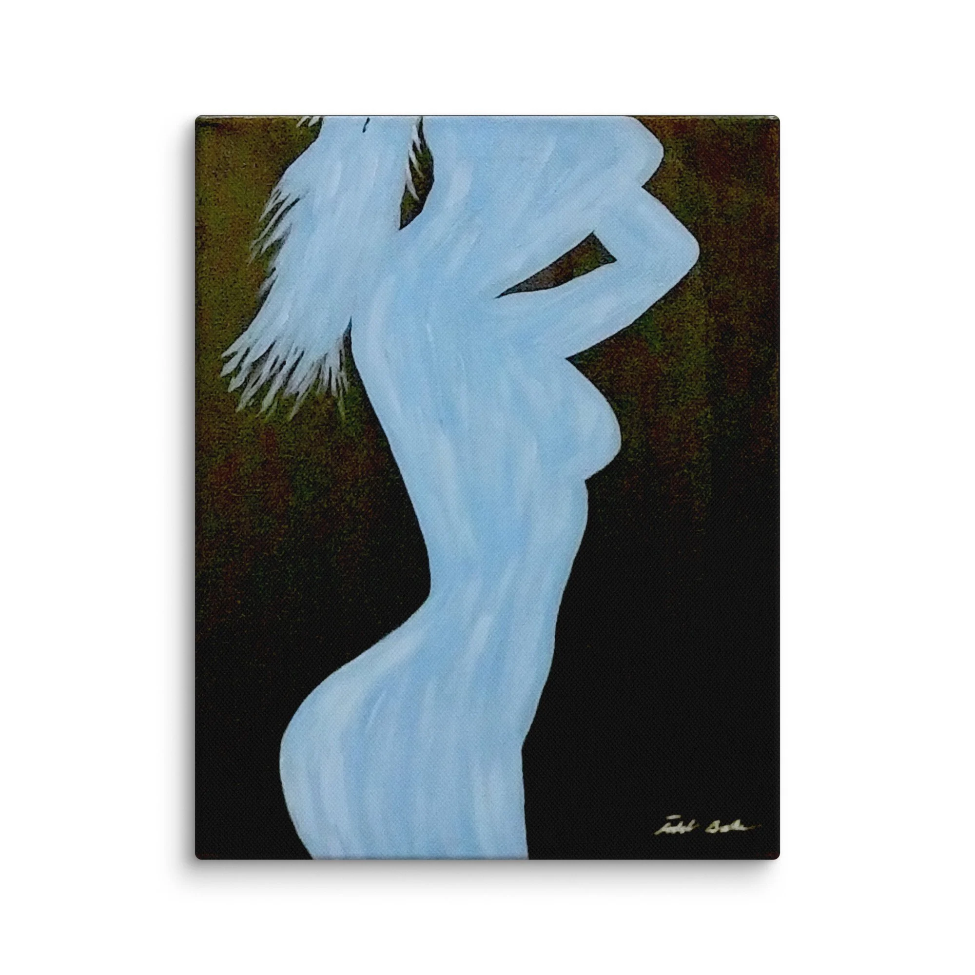 Blue on Black unframed canvas print Todd Baker silhouette modern art