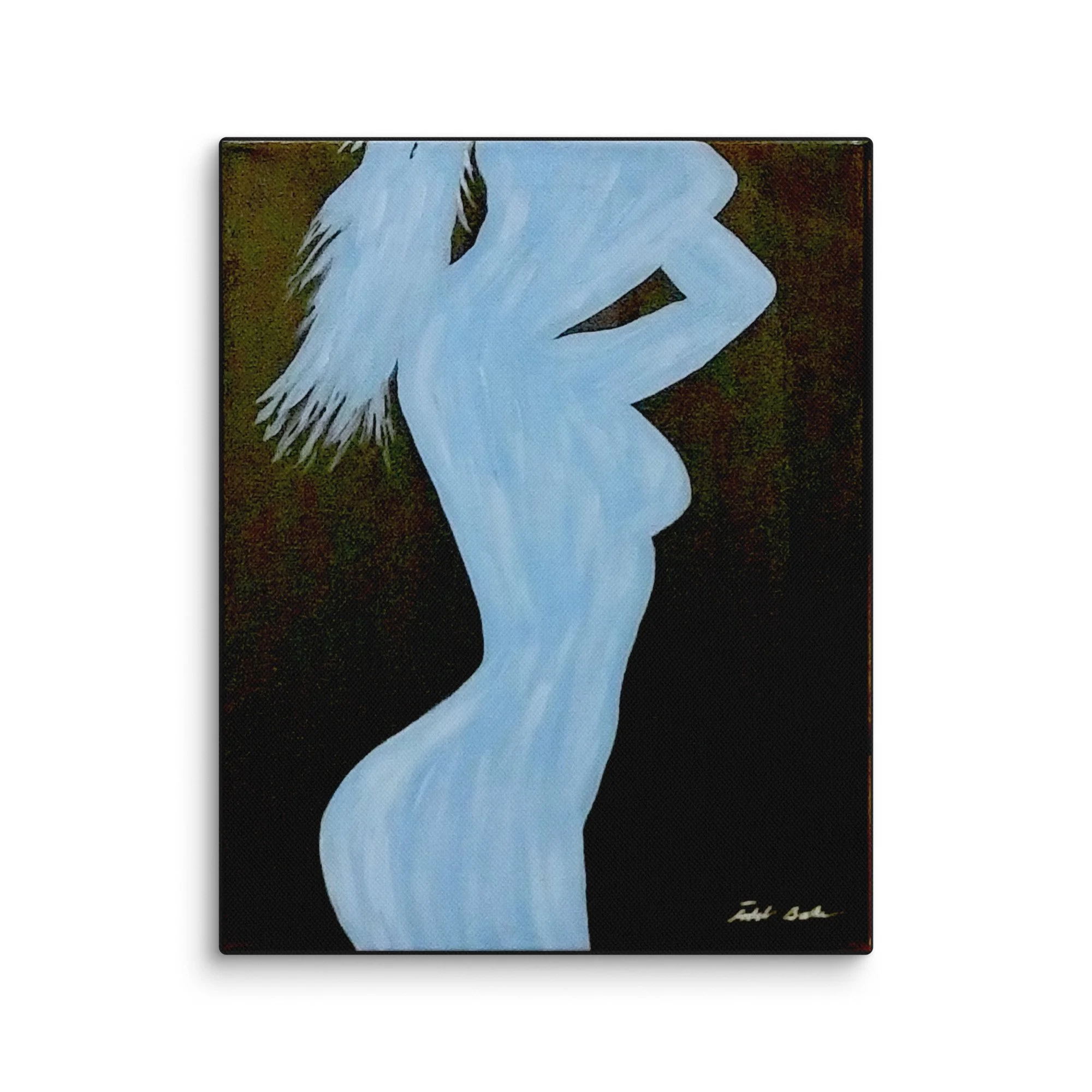Blue on Black unframed canvas print Todd Baker silhouette modern art