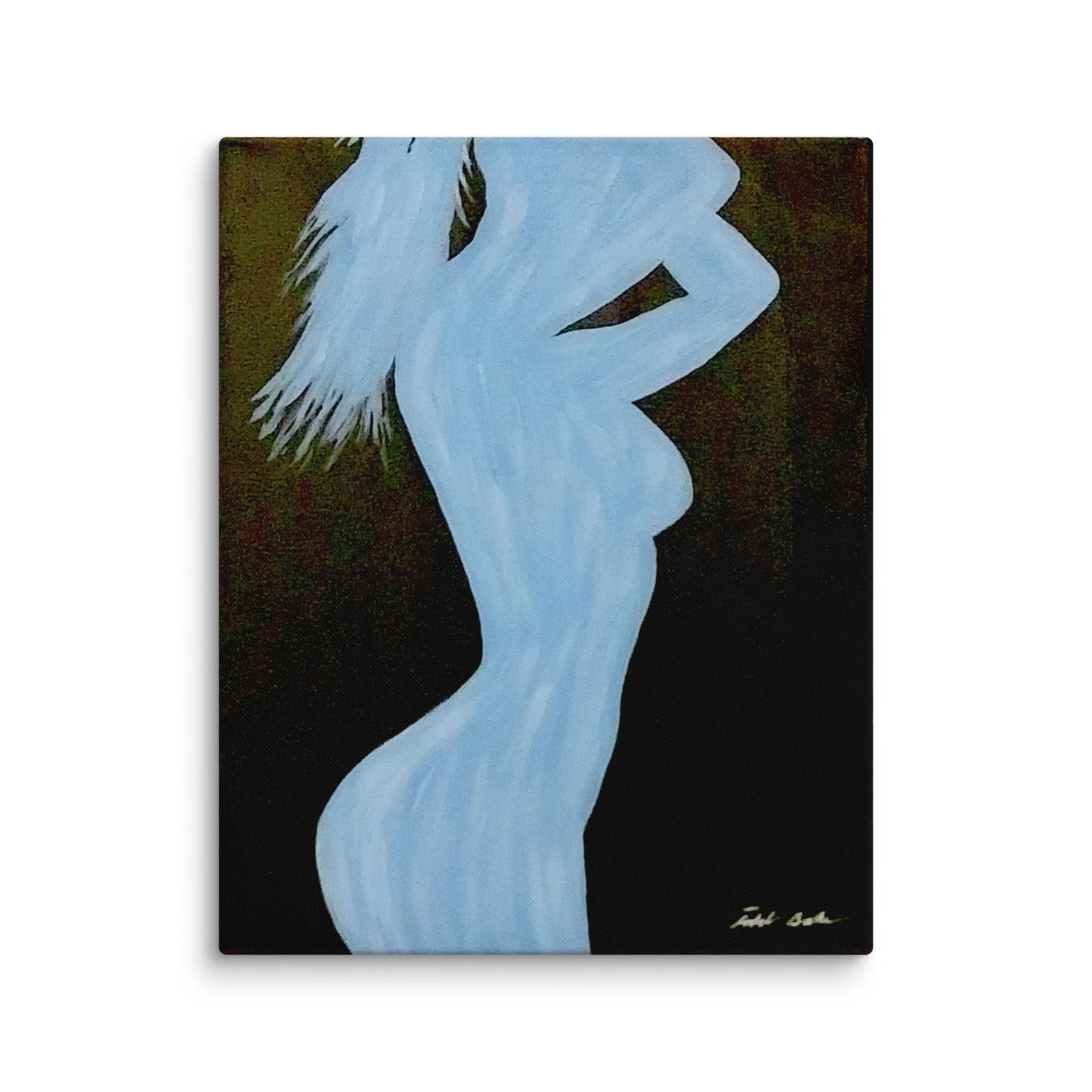 Blue on Black unframed canvas print Todd Baker silhouette modern art