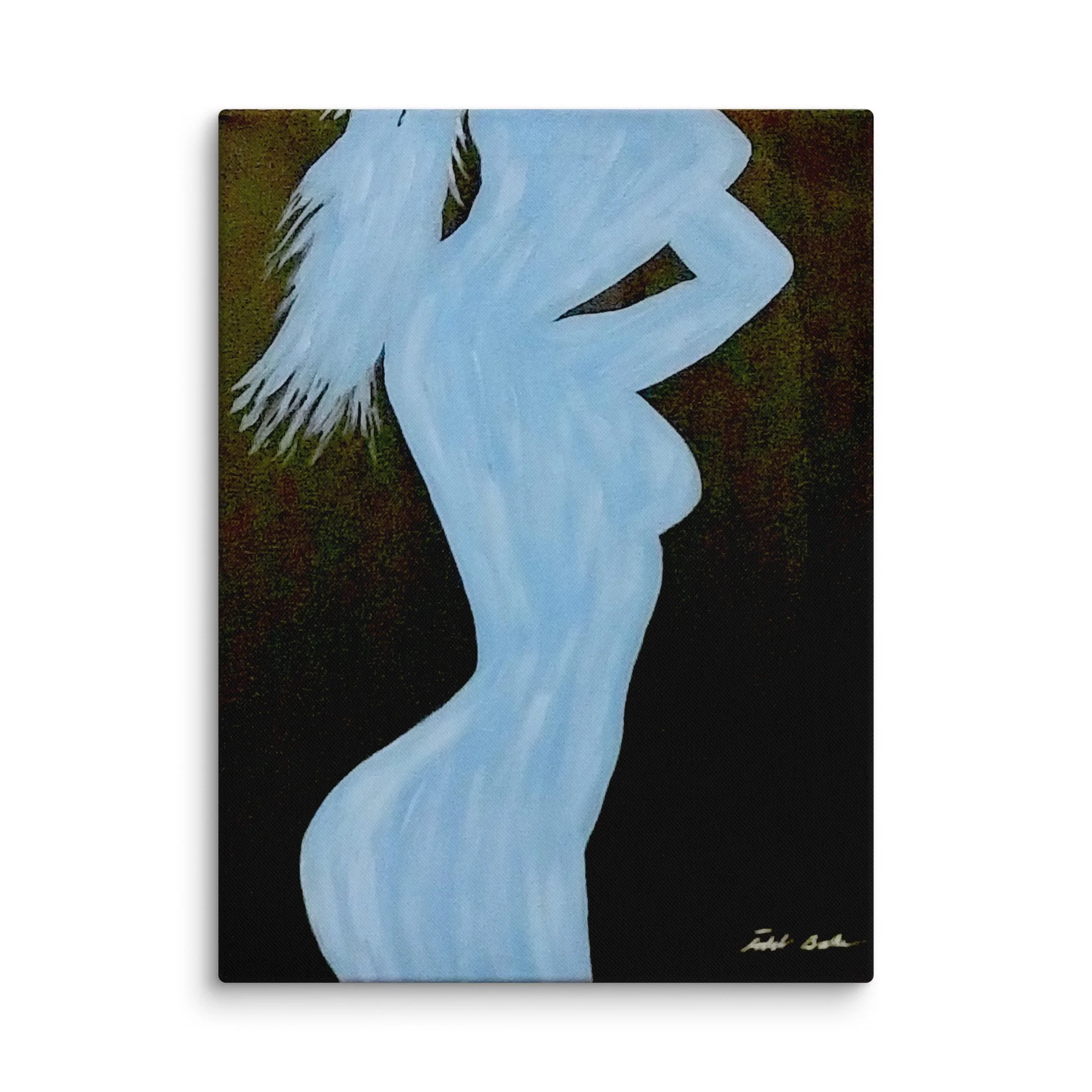 Blue on Black unframed canvas print Todd Baker silhouette modern art