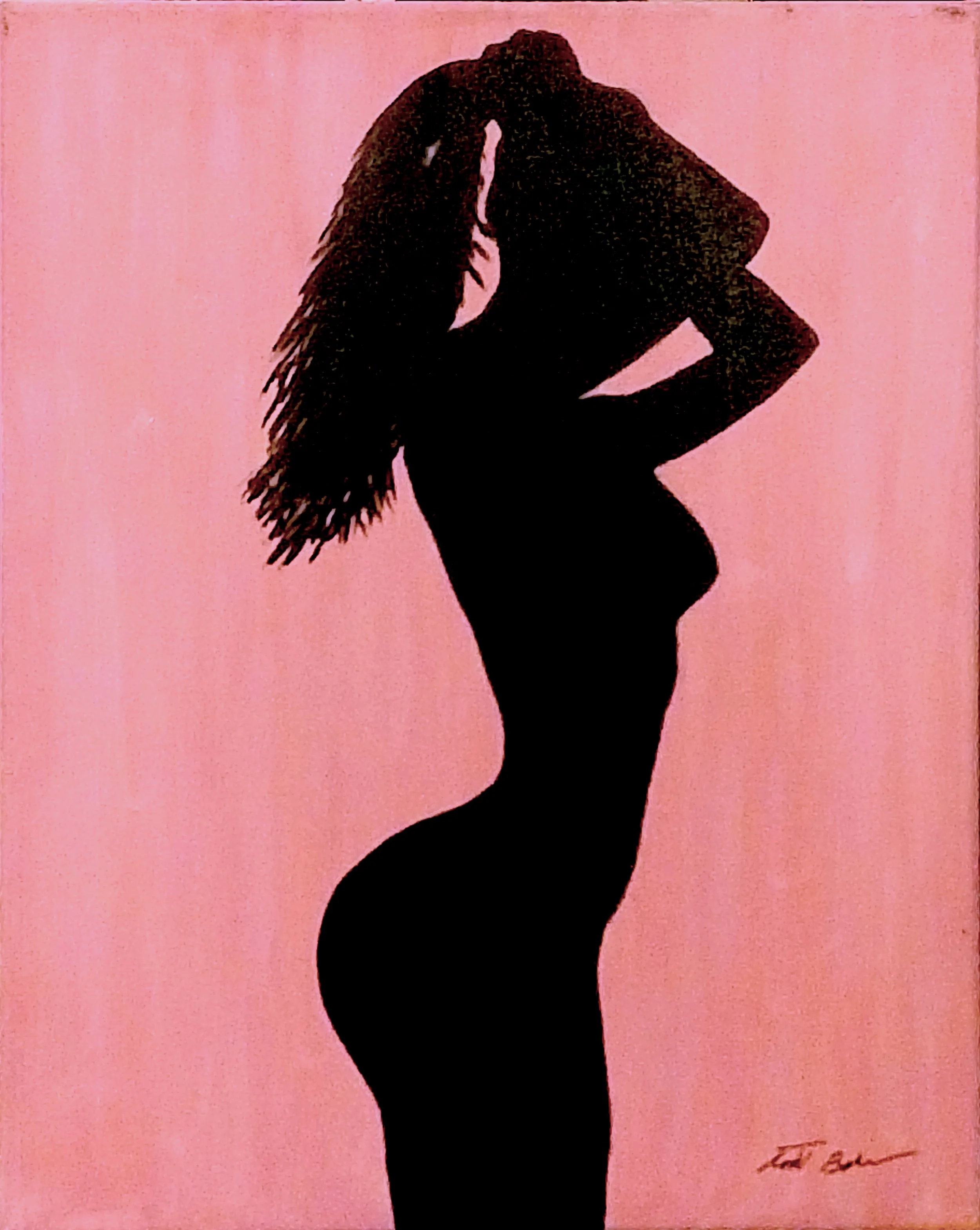 Black on Pink canvas print no frame Todd Baker abstract modern art