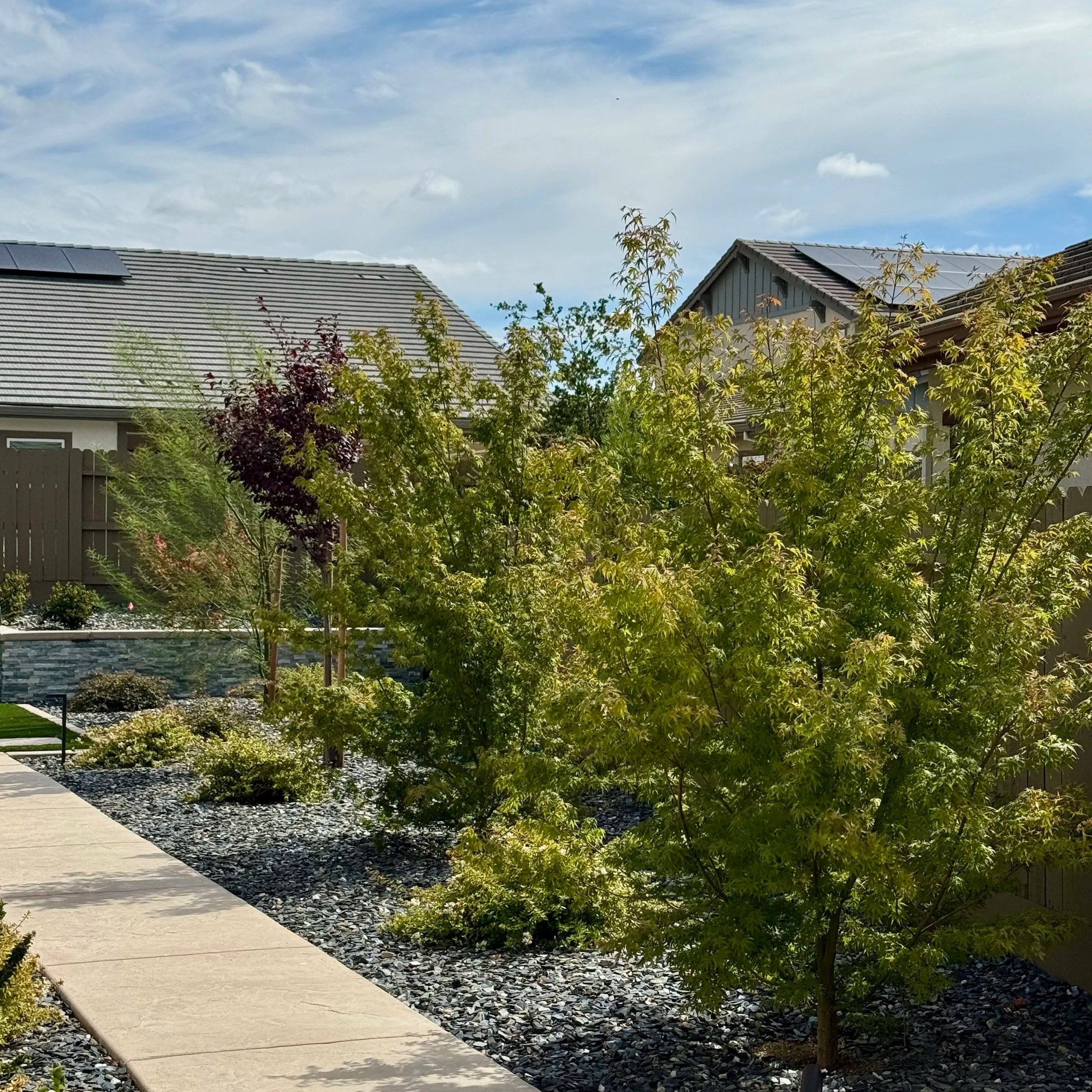 Stamped concrete walkway