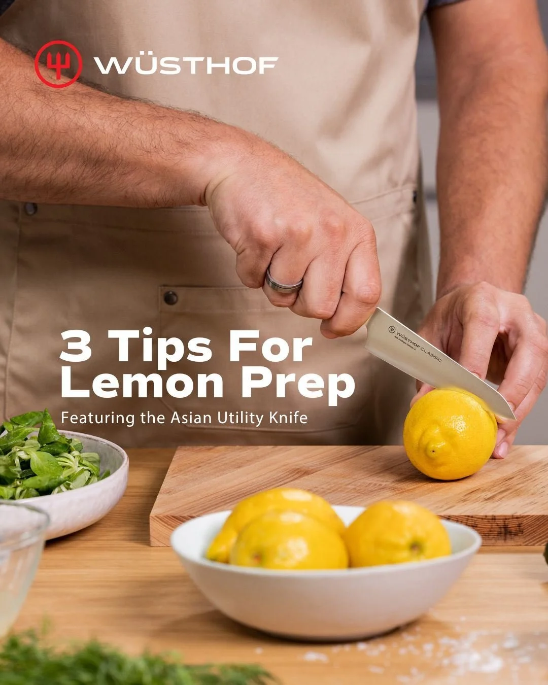 When life gives you lemons, let the W&Uuml;STHOF Asian Utility Knife make the most of them with these Tips &amp; Tricks! 🍋 ☀️ Pick yours up today and make summer meal prep effortless.