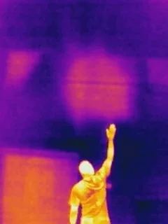 A heat sensor used to find where honey bees are located in this kauai residence