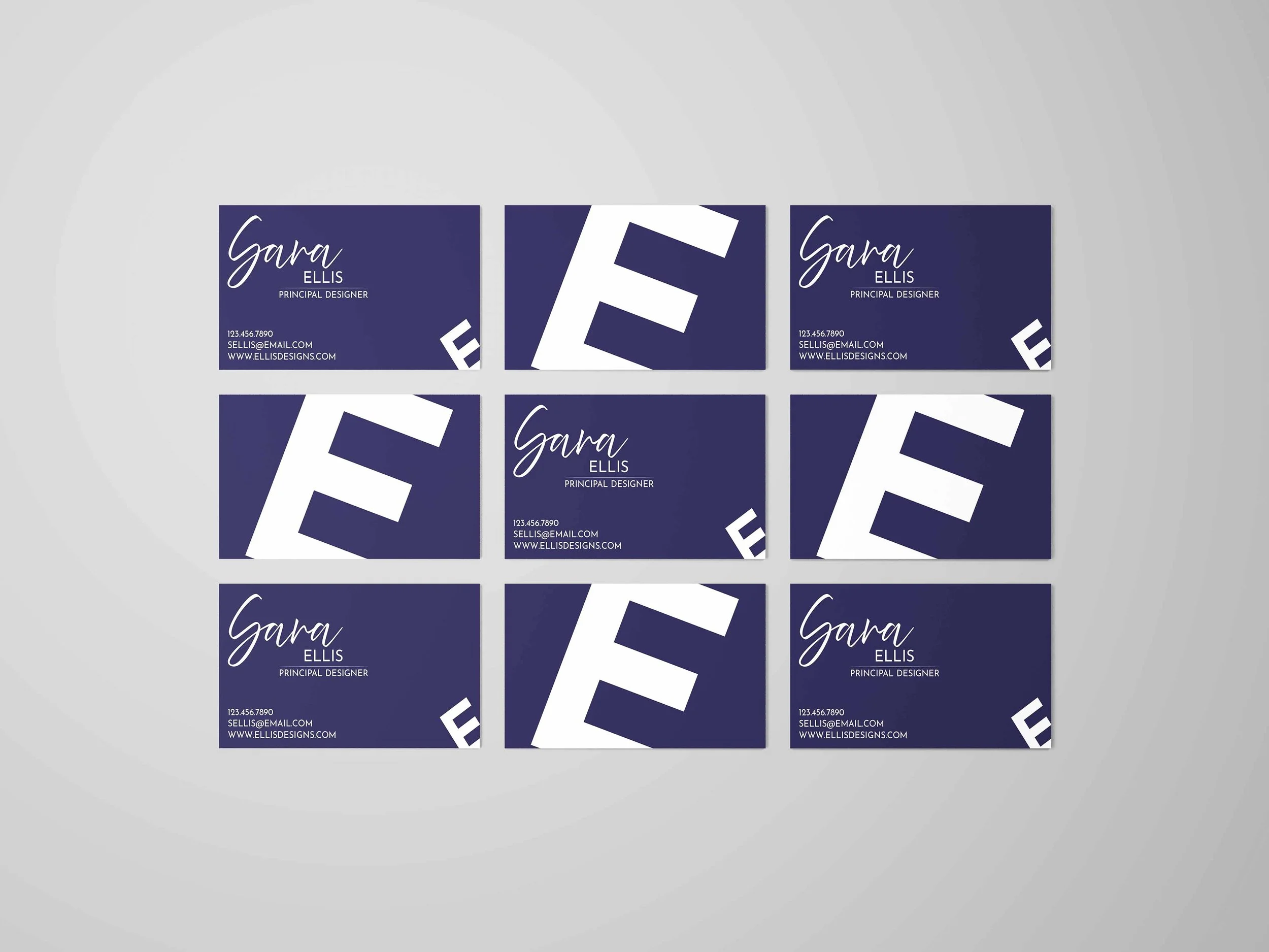 Standard Business Cards with bold minimalist style colors blue and white