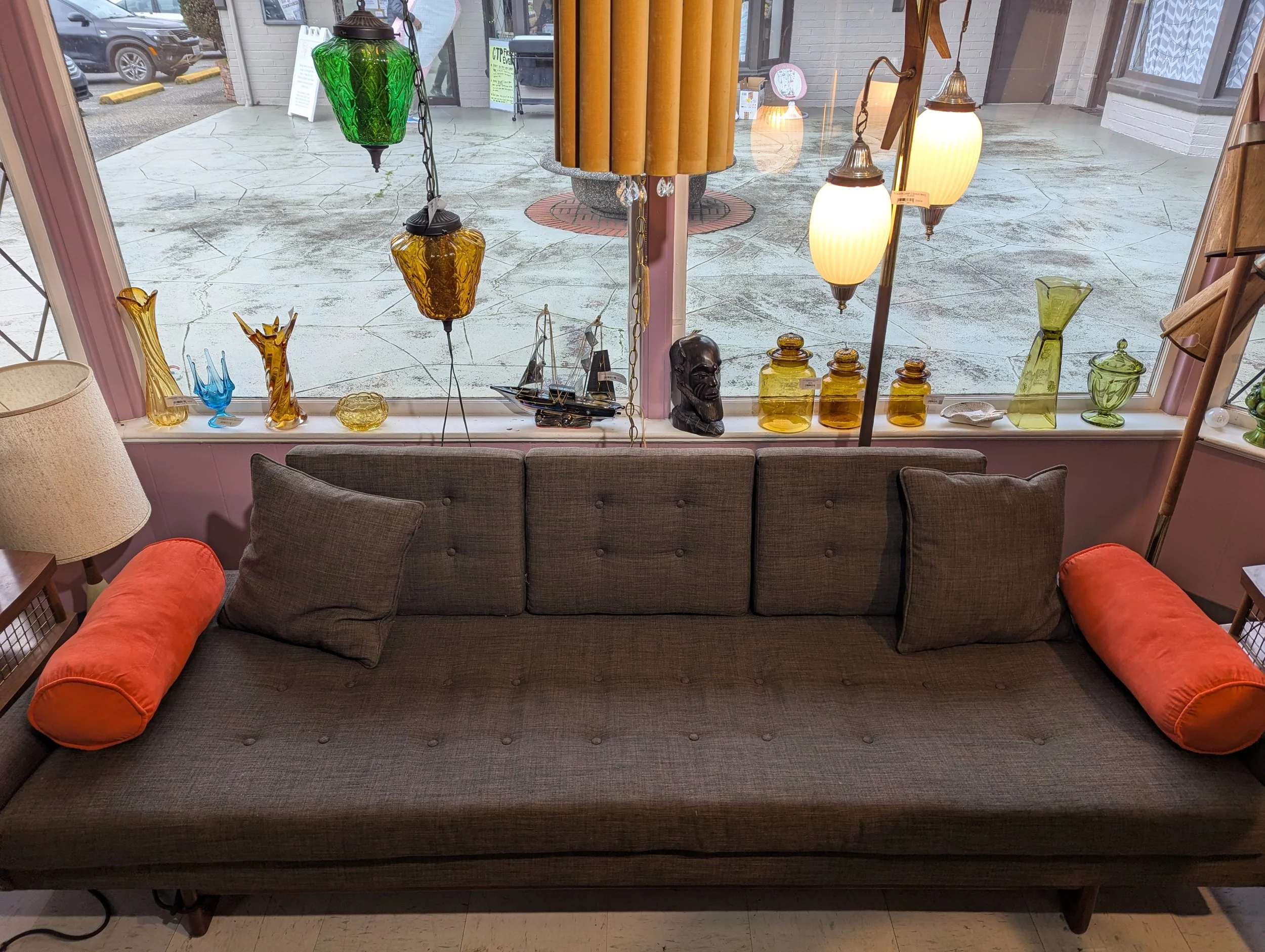 ADRIAN PEARSALL STYLE GREY GREEN SOFA  103