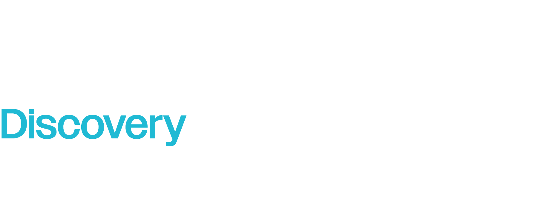 Slide from presentation titled 'Discovery' with description about the first step after inquiry, including a call to share vision, goals, and ideas, and establishing target audience and future goals for a design project.