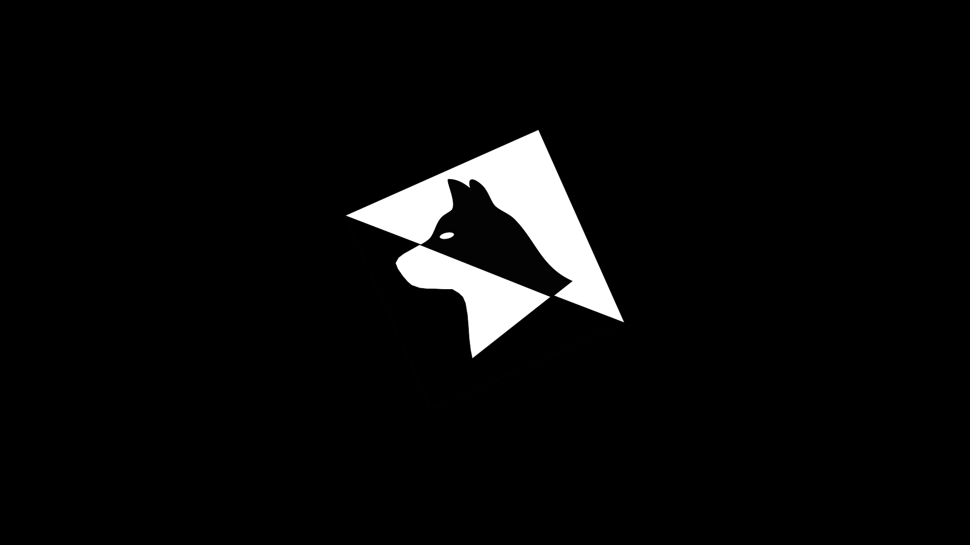 Black and white logo featuring a stylized wolf head inside a geometric shape, with text that reads 'The Wolf Project'.