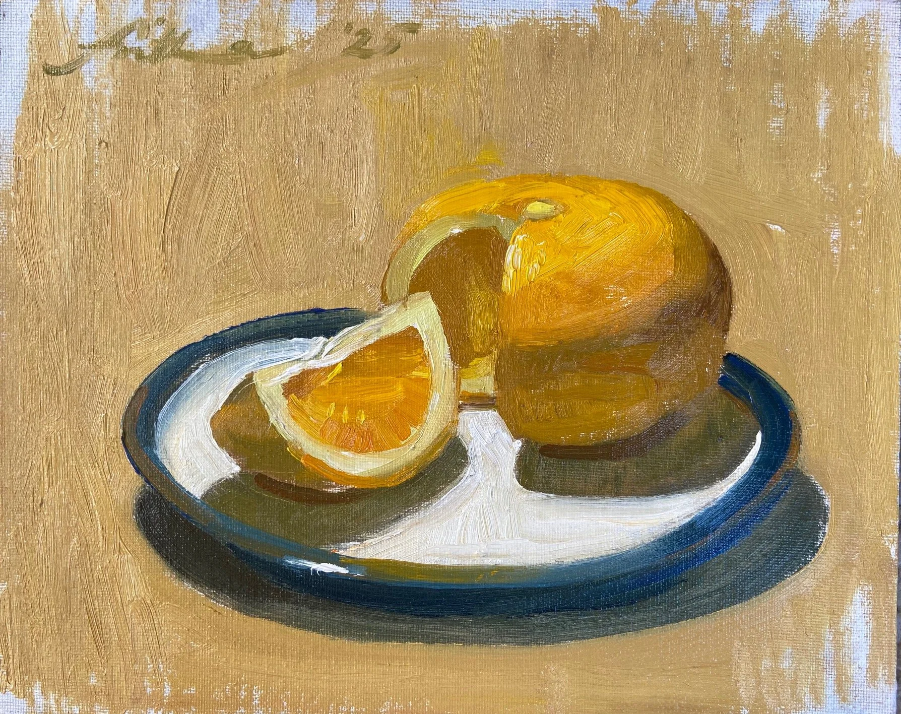 Grapefruit | oil on canvas board | 23x28cm 