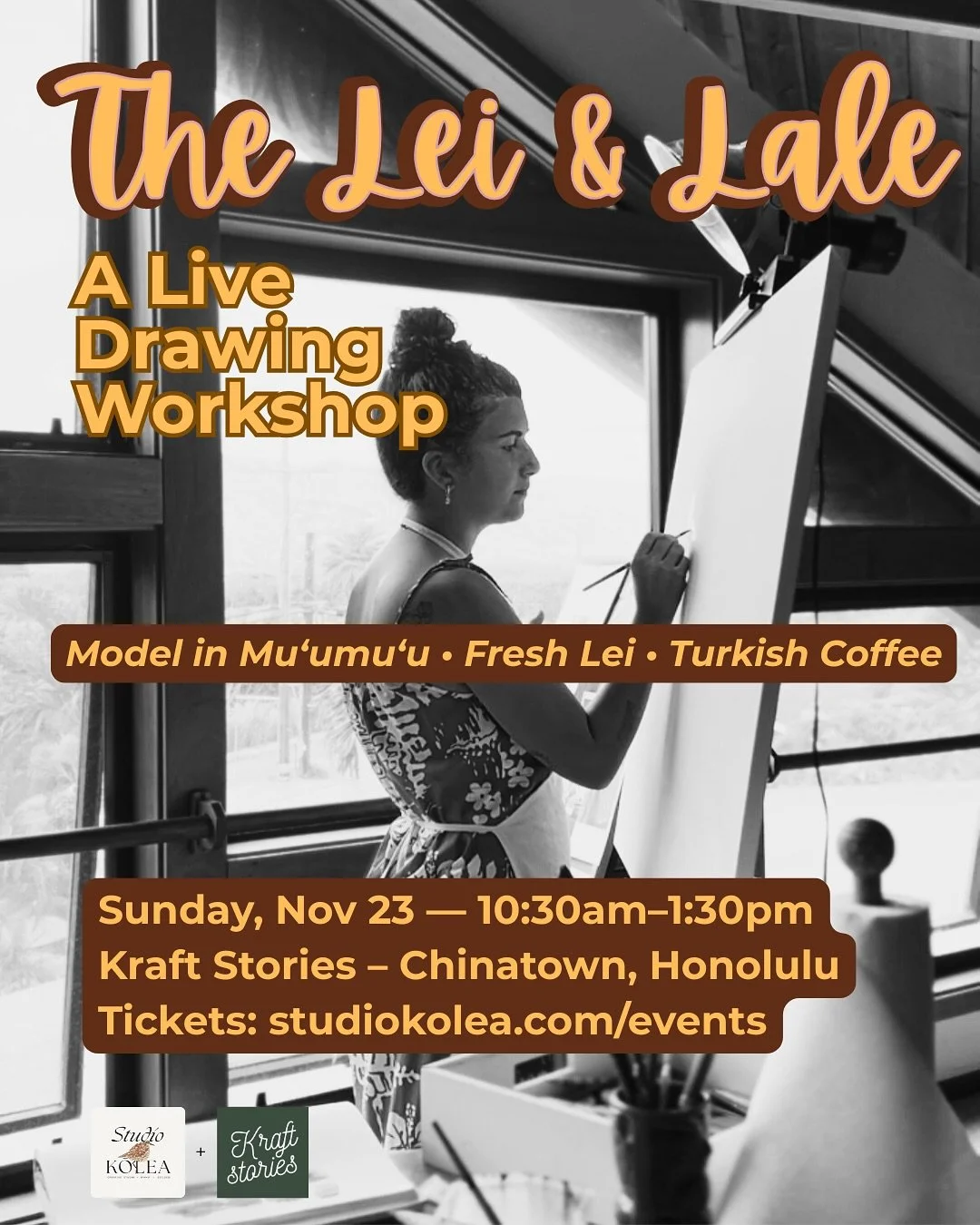 A cozy morning of art, culture, and connection. 🌺🌷✏️Lei &amp; Lale &mdash; Live Drawing Gathering

Model in mu&lsquo;umu&lsquo;u, fresh lei, Turkish coffee, and a warm space for all levels.

A few spots left &mdash; reserve yours through the link i