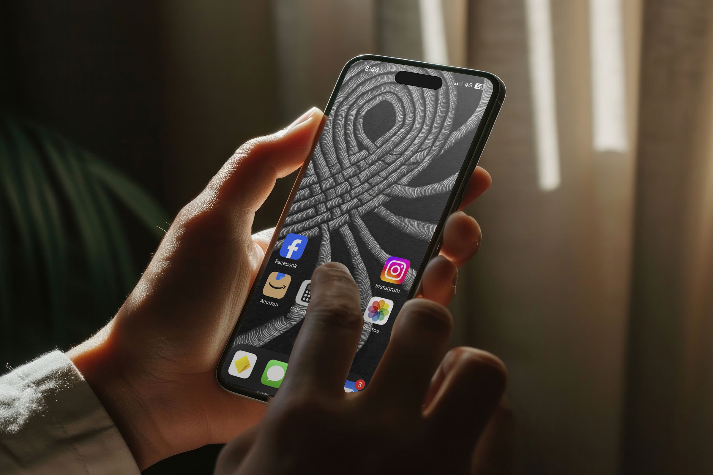 Person-holding-android-phone-with-unconscious-flow-line-art-wallpaper-looping-with-home-screen-and-app-icons.jpg