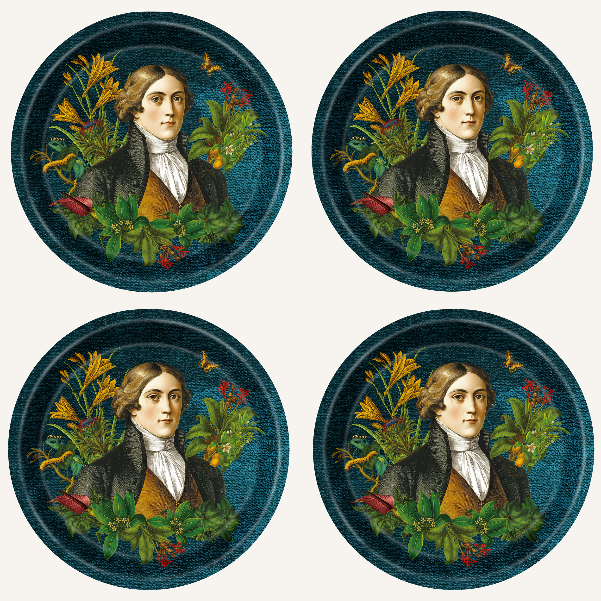 Flower Notes — Francis Mini Tray Set (Set of Four) · Ø 4.33 in (11 cm)