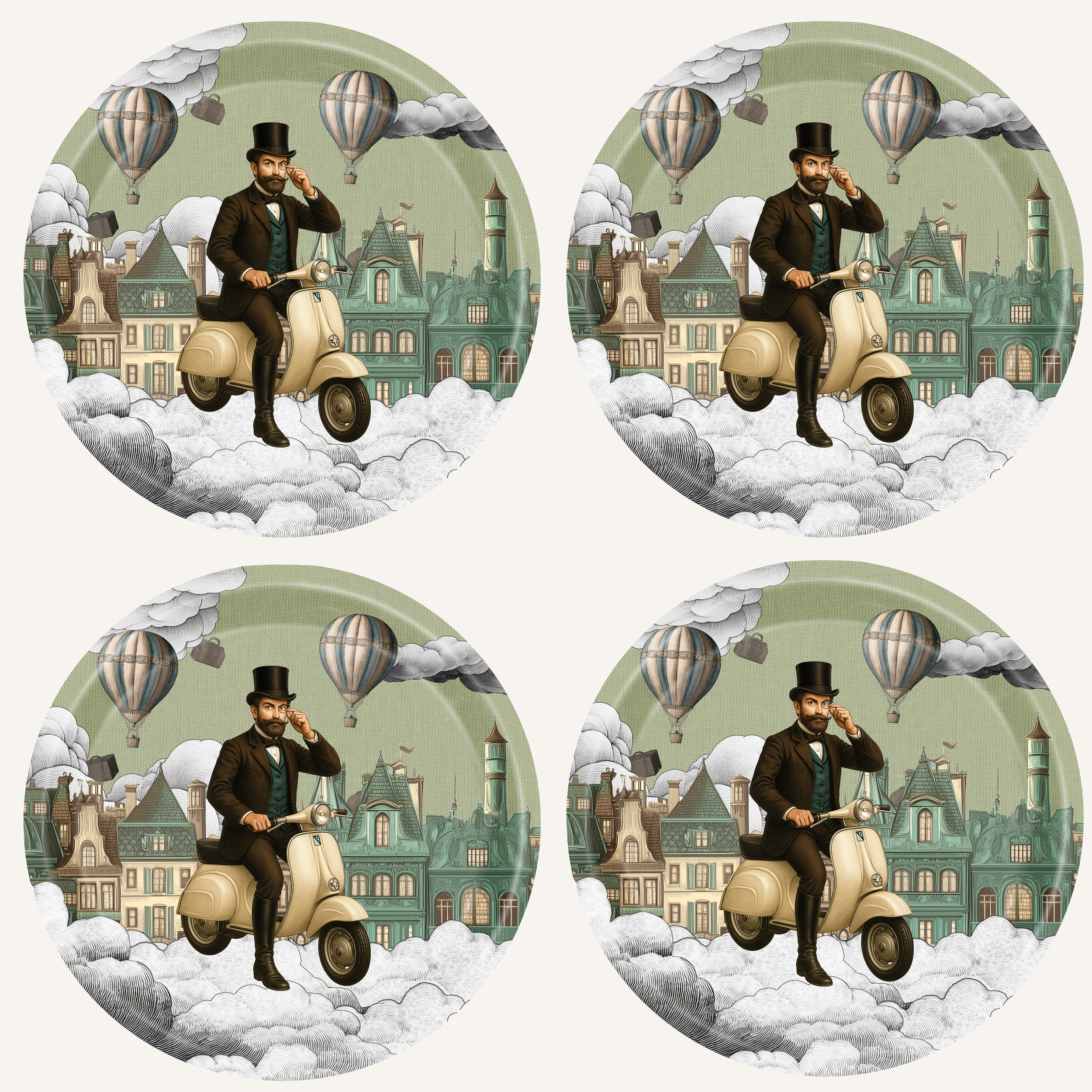 You Drive Me Crazy — Mini Tray Set (Set of Four) · Ø 4.33 in (11 cm)