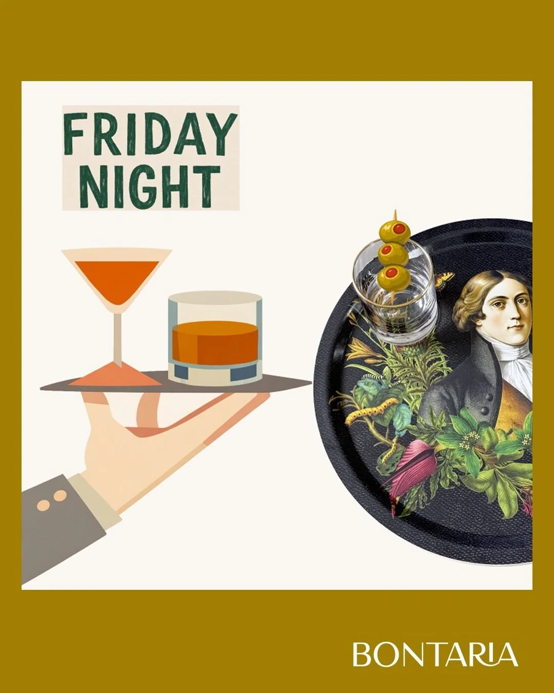 Friday Night, the Bontaria way.
A little citrus, a little Campari, and a table set for the kind of evening that begins with a drink and ends with stories.

#FridayNight #Bontaria #TableMood #EntertainingAtHome #AperitivoHour