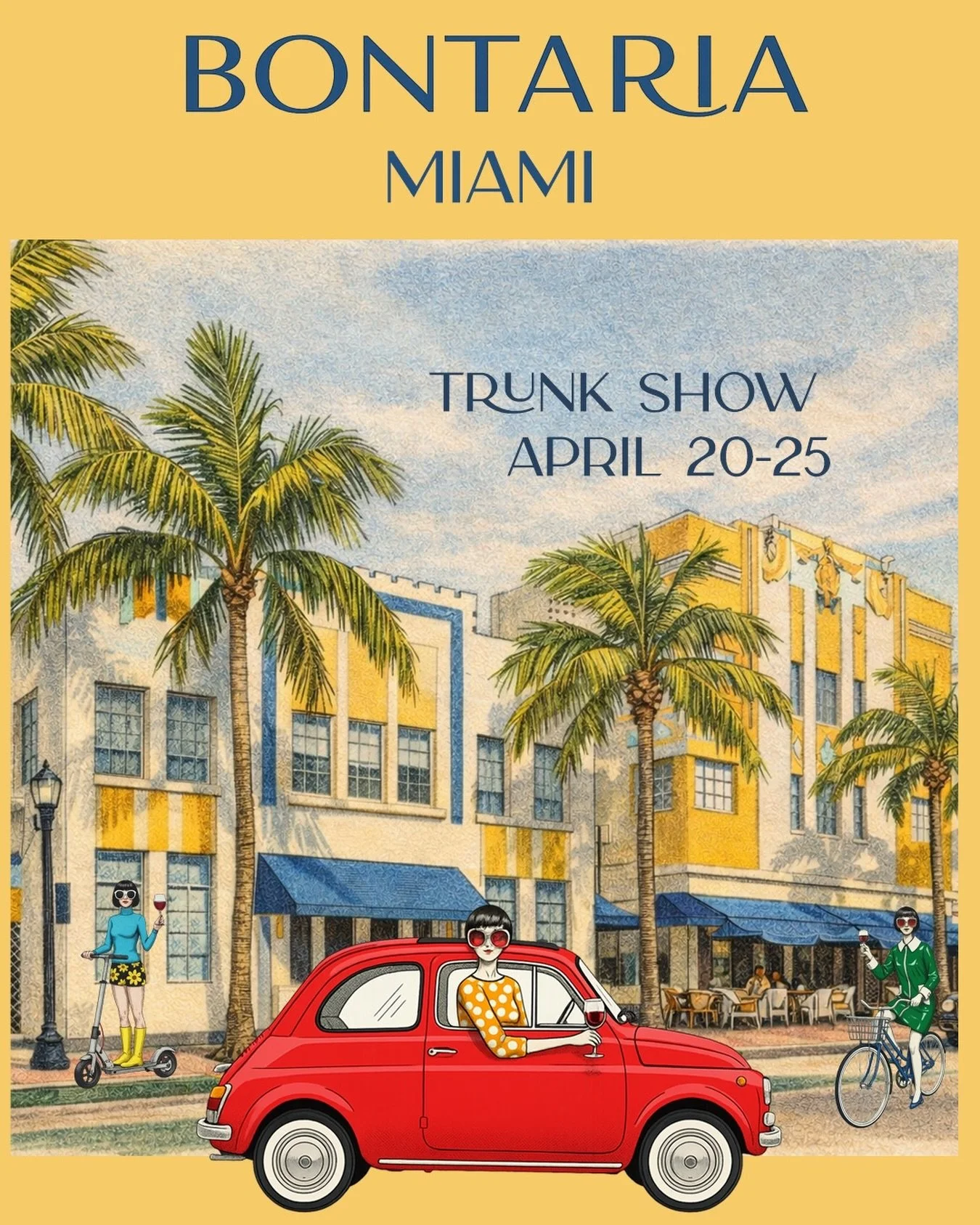 BONTARIA is off to Miami for its first-ever trunk show. ☀️✨

Bringing the collection, the charm, and probably more bags than necessary.

For details, please send a direct message.