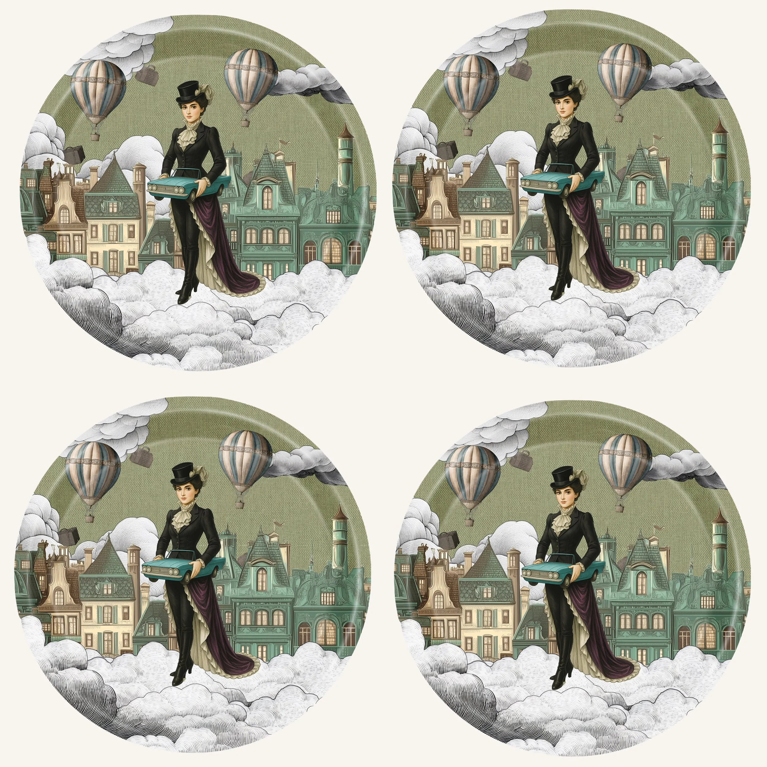 You Drive Me Crazy — Mini Tray Set (Set of Four) · Ø 4.33 in (11 cm)