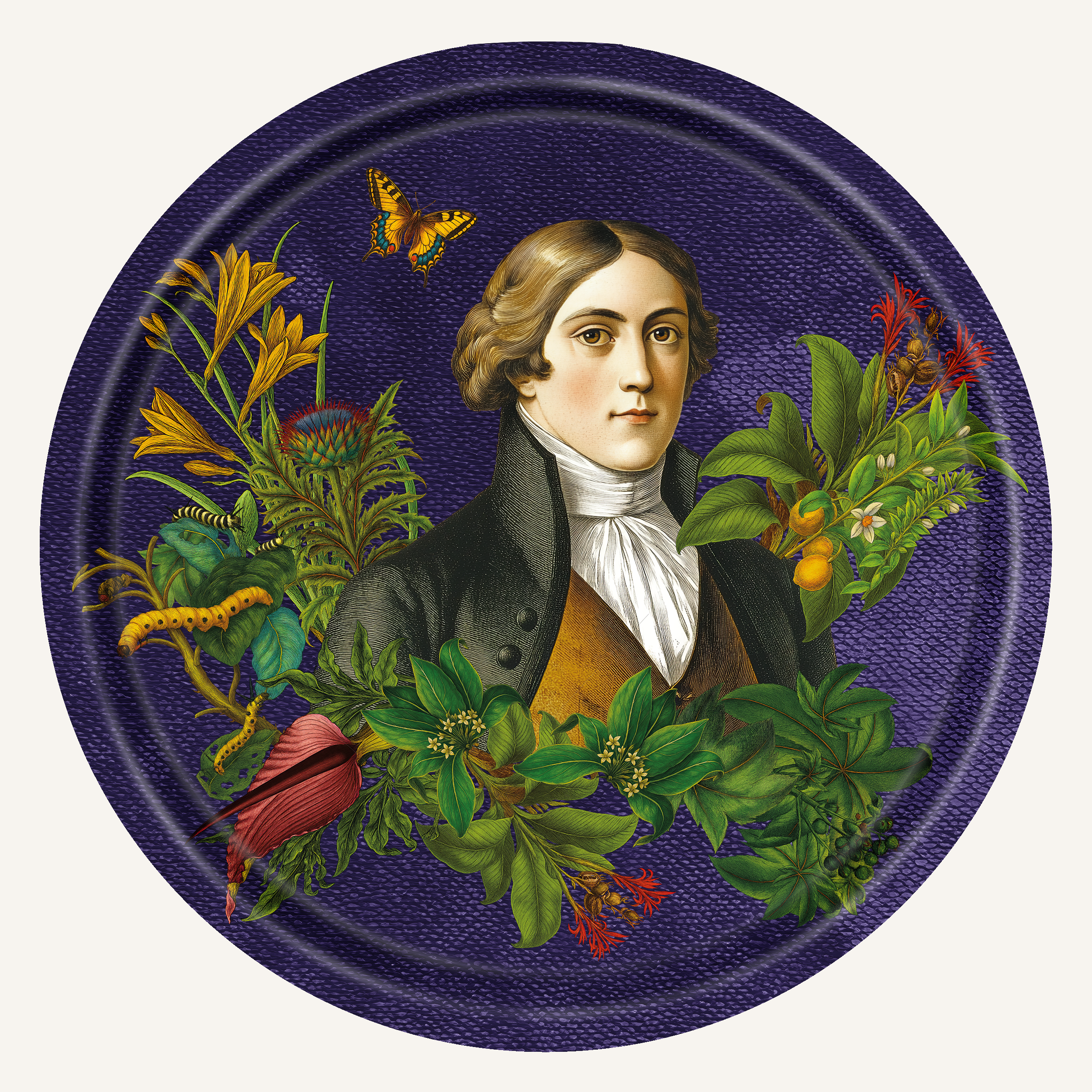 Flower Notes — Francis Round Tray · Ø 12.2 in (31 cm)