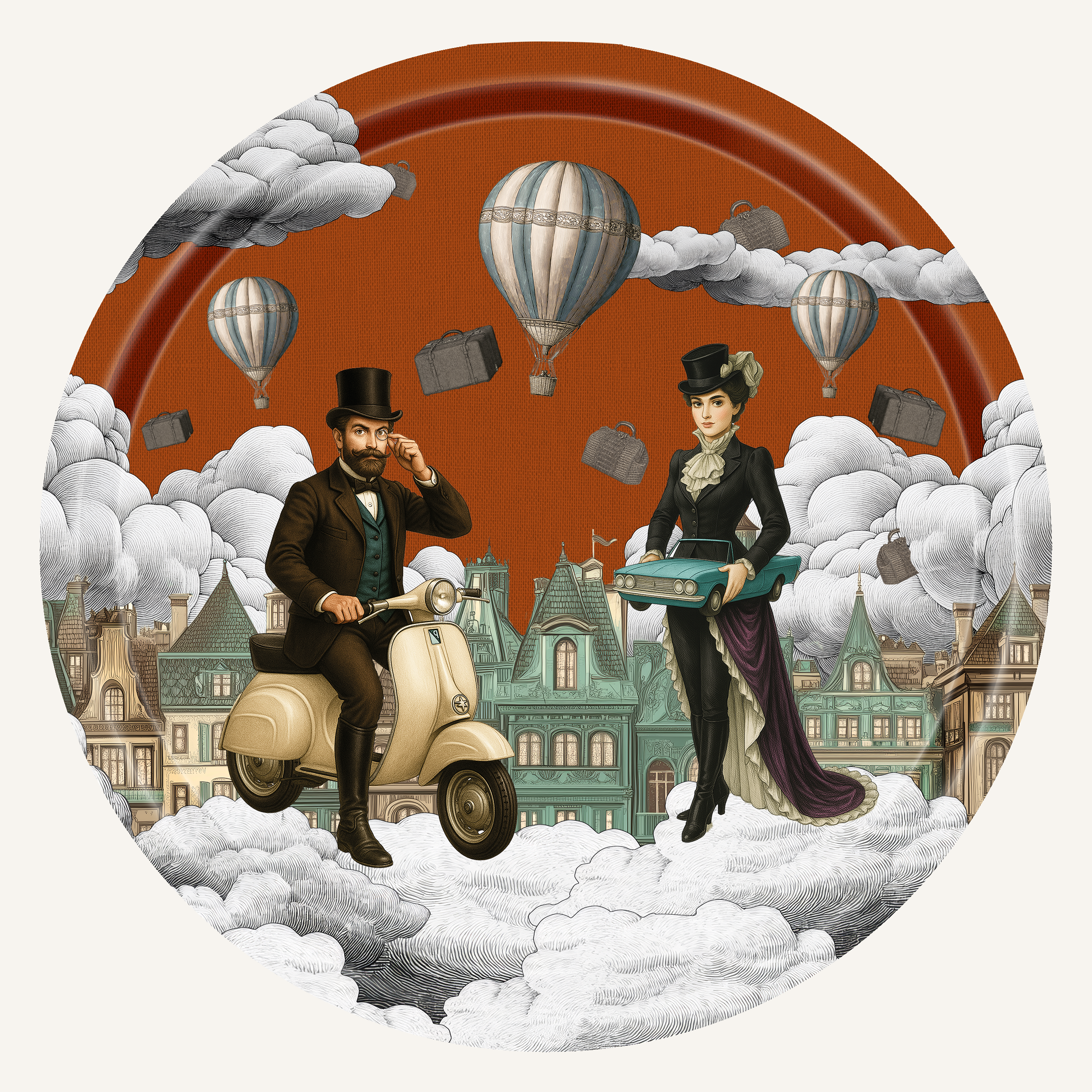 You Drive Me Crazy — Round Tray · Ø 15.4 in (39 cm)