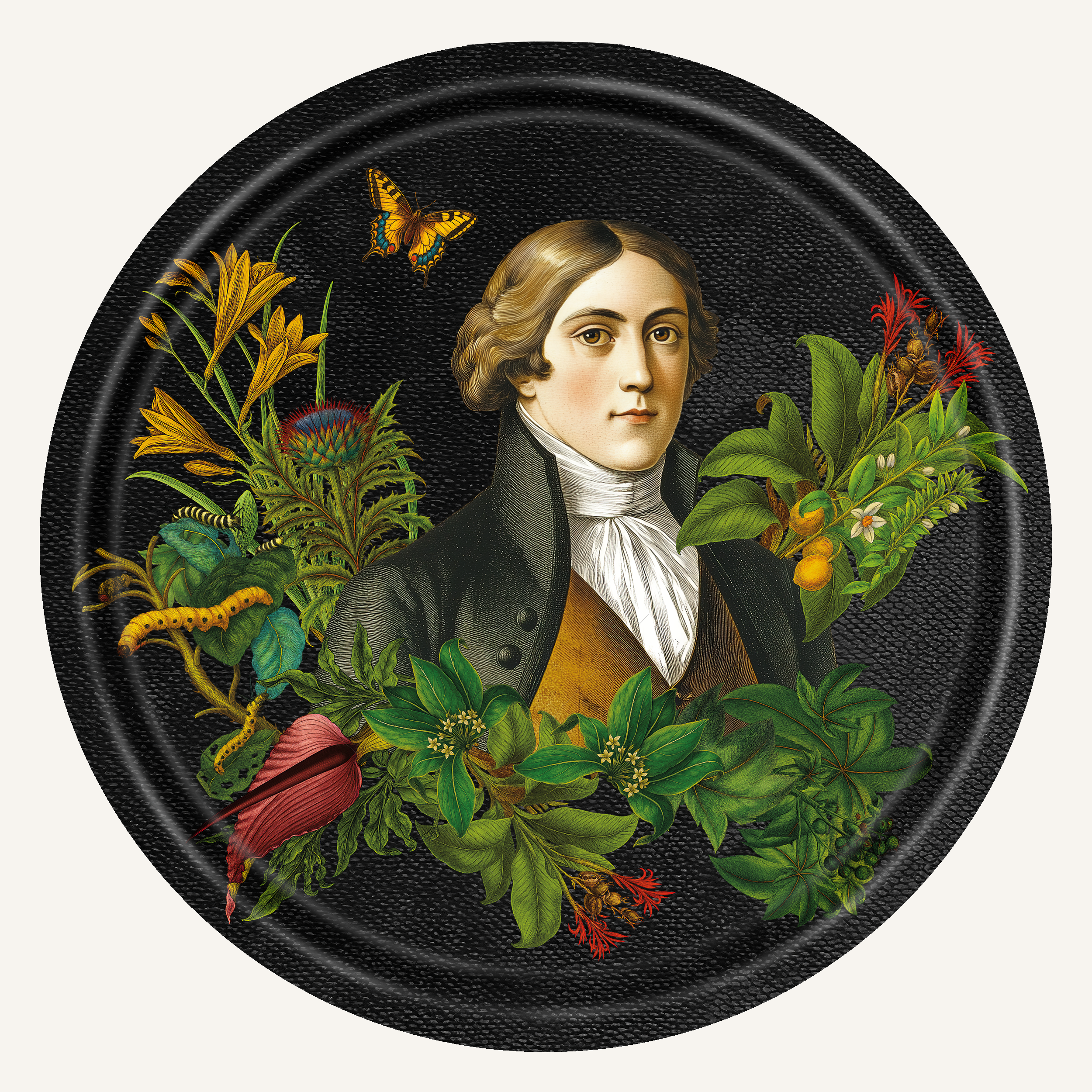 Flower Notes — Francis Round Tray — Ø 15.4 in (39 cm)