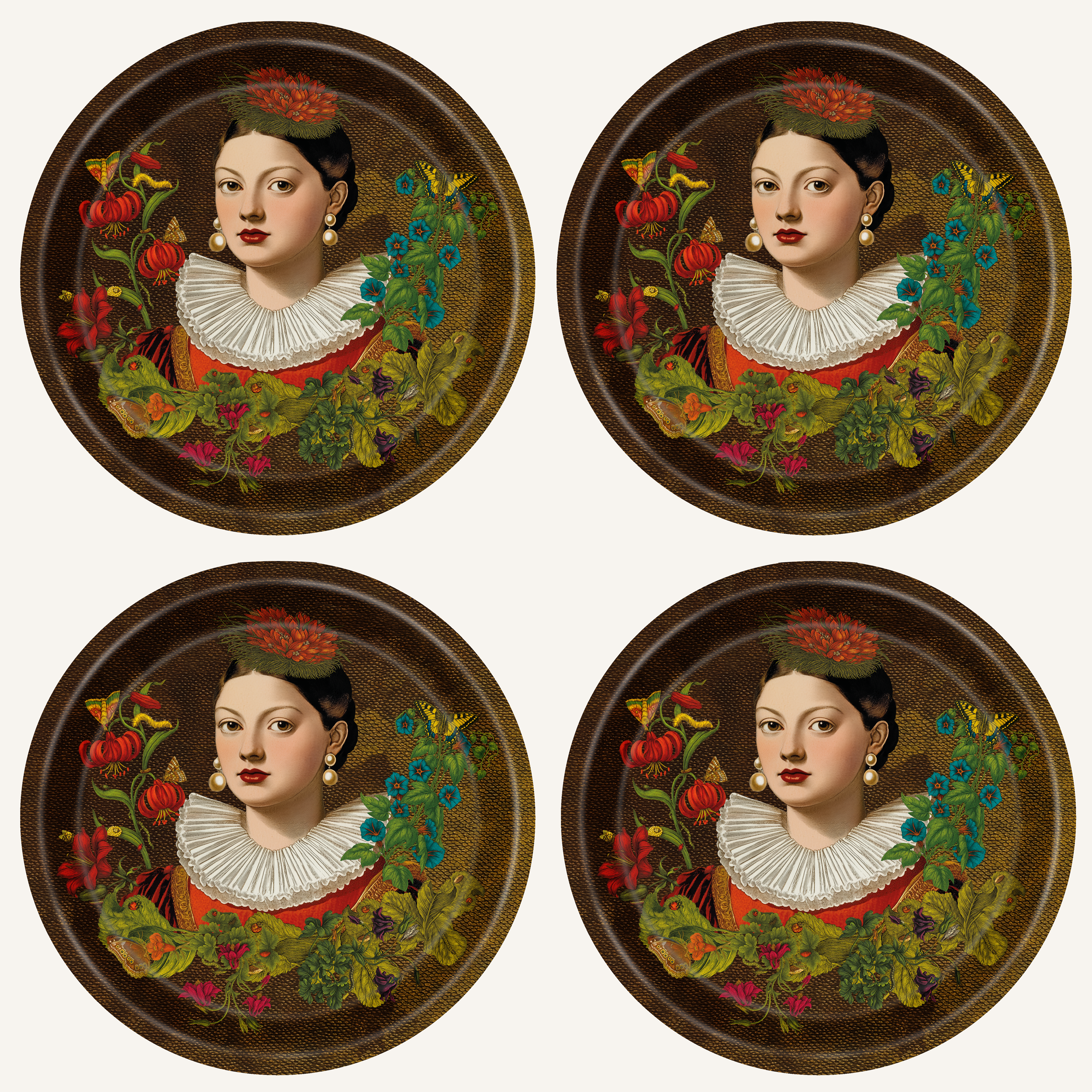 Flower Note Filomena— Mini Tray Set (Set of Four) · Ø 4.33 in (11 cm) (Copy)