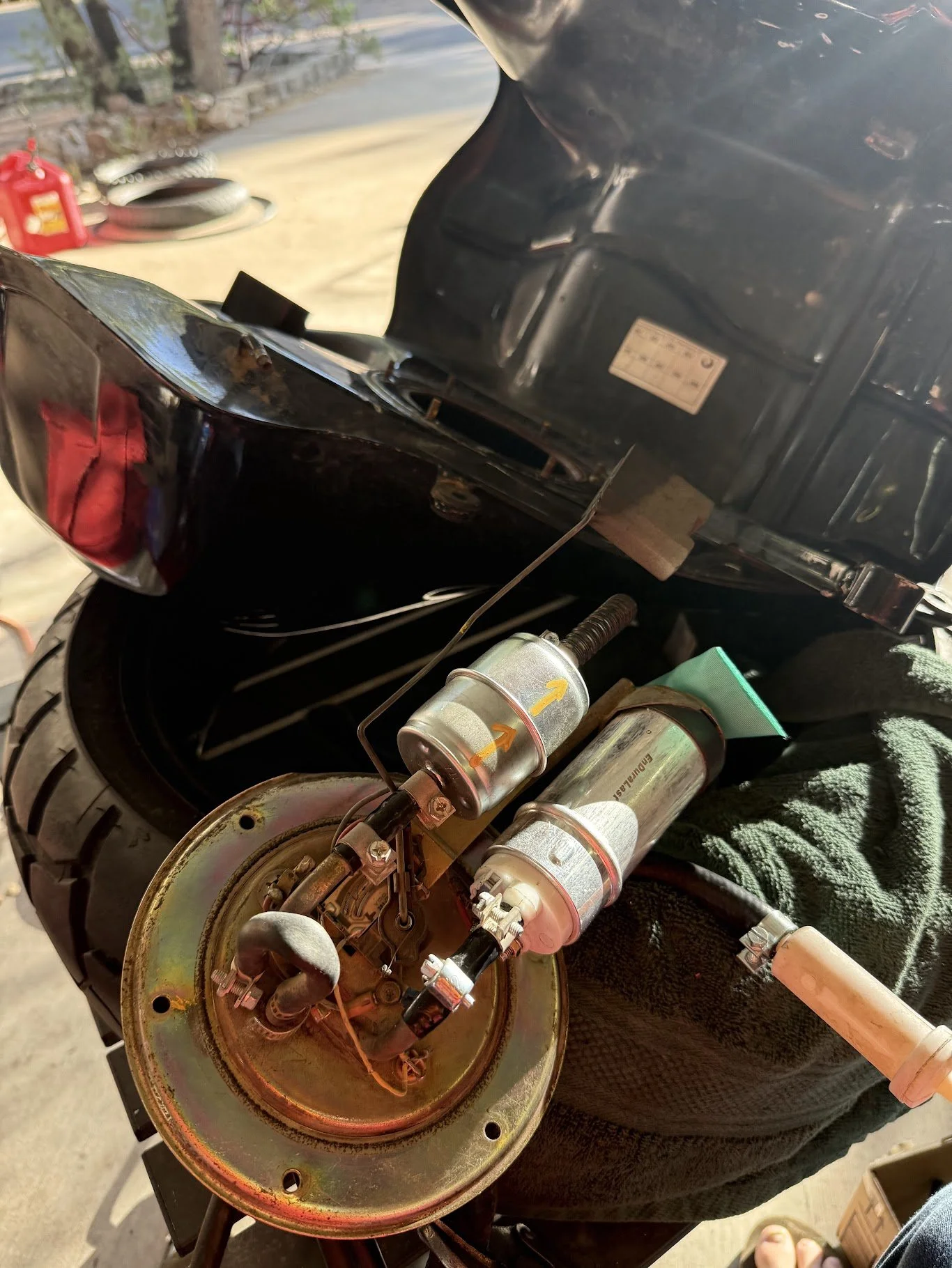 We elected to go with the widely available one that was cheaper. Regret - maybe. It's super loud. Forums said so - I didn't check them. But the thing pumps fuel! 