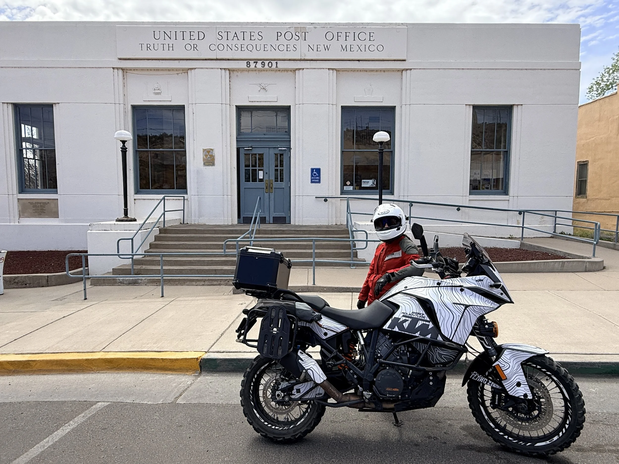 A ritual stop at the US Post Office in T or C. The town was being overhauled with roads torn up, construction everywhere - you could feel life in the place. 