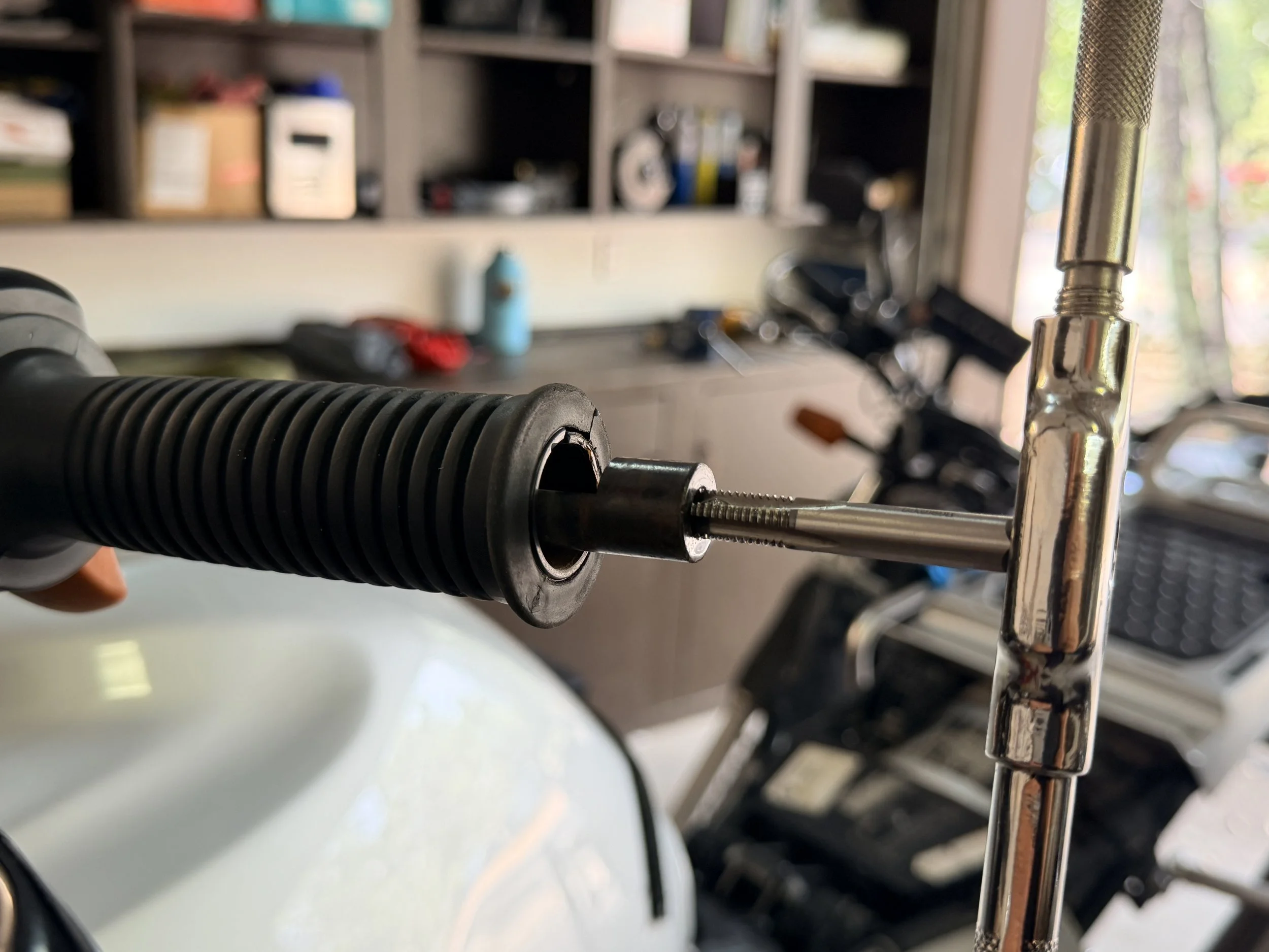 The handlebars needed re-tapped. They were an absolute mess. One of the bar ends fell off during the test ride. 