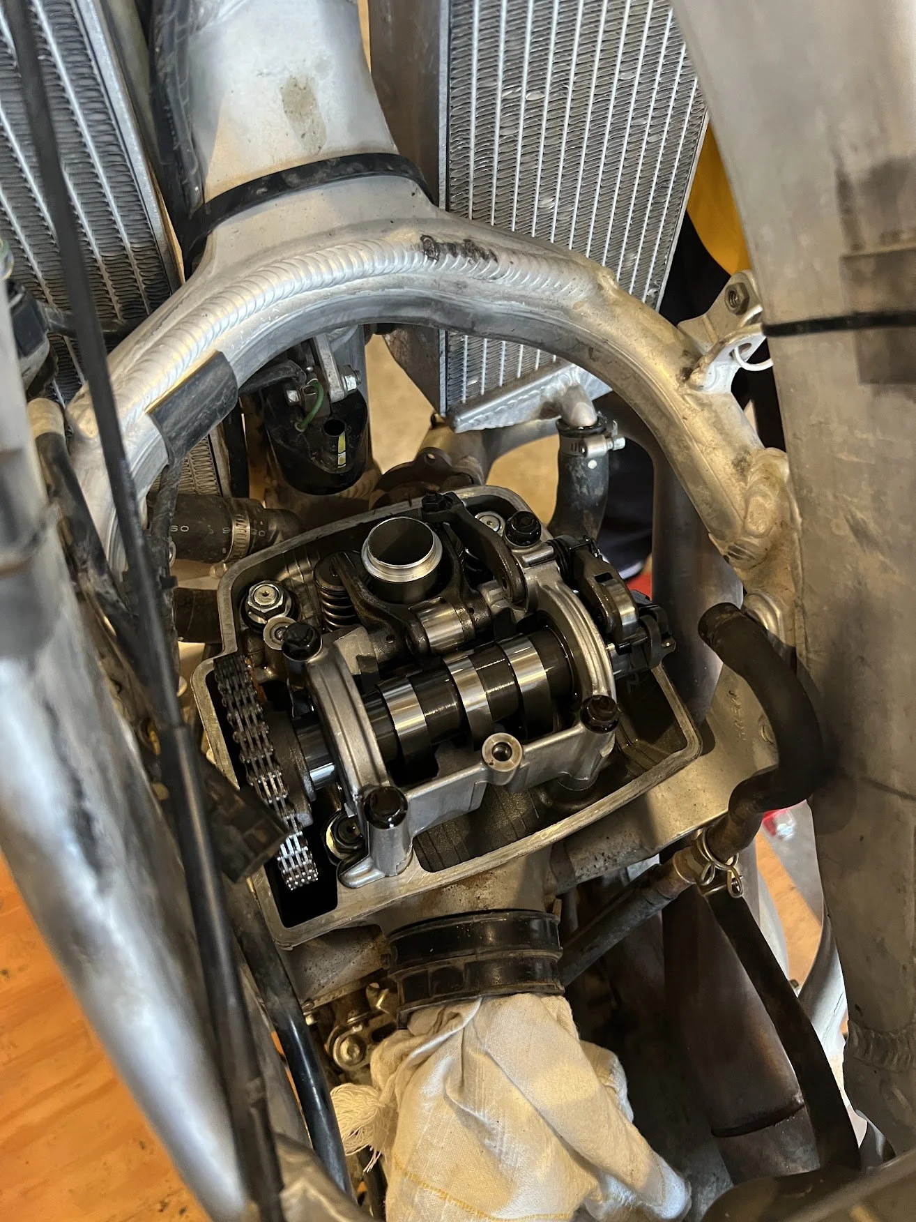 Did the valves. They were really out of spec. The exhaust valves were almost sealed shut. 