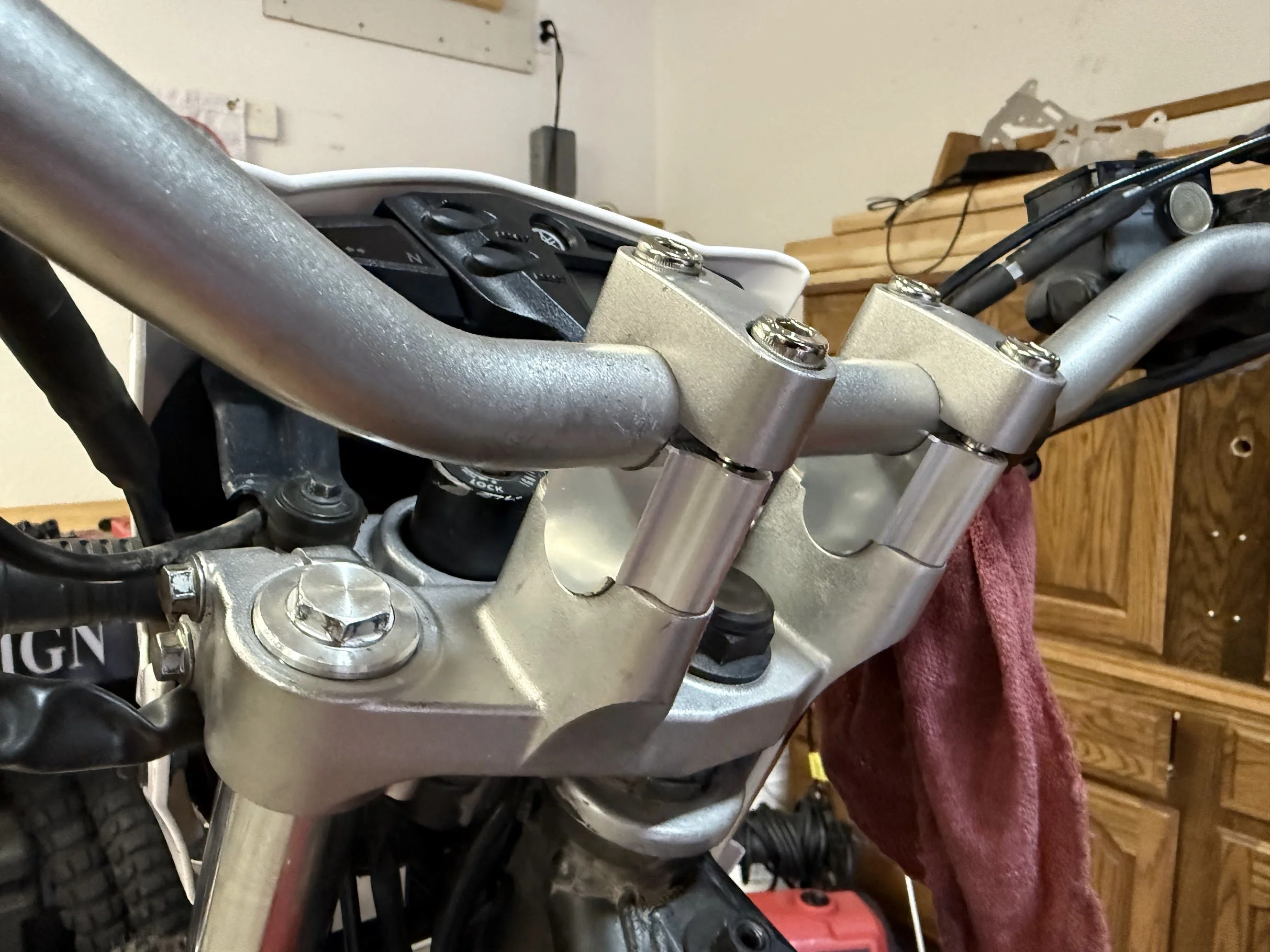 Added 30mm bar risers. 