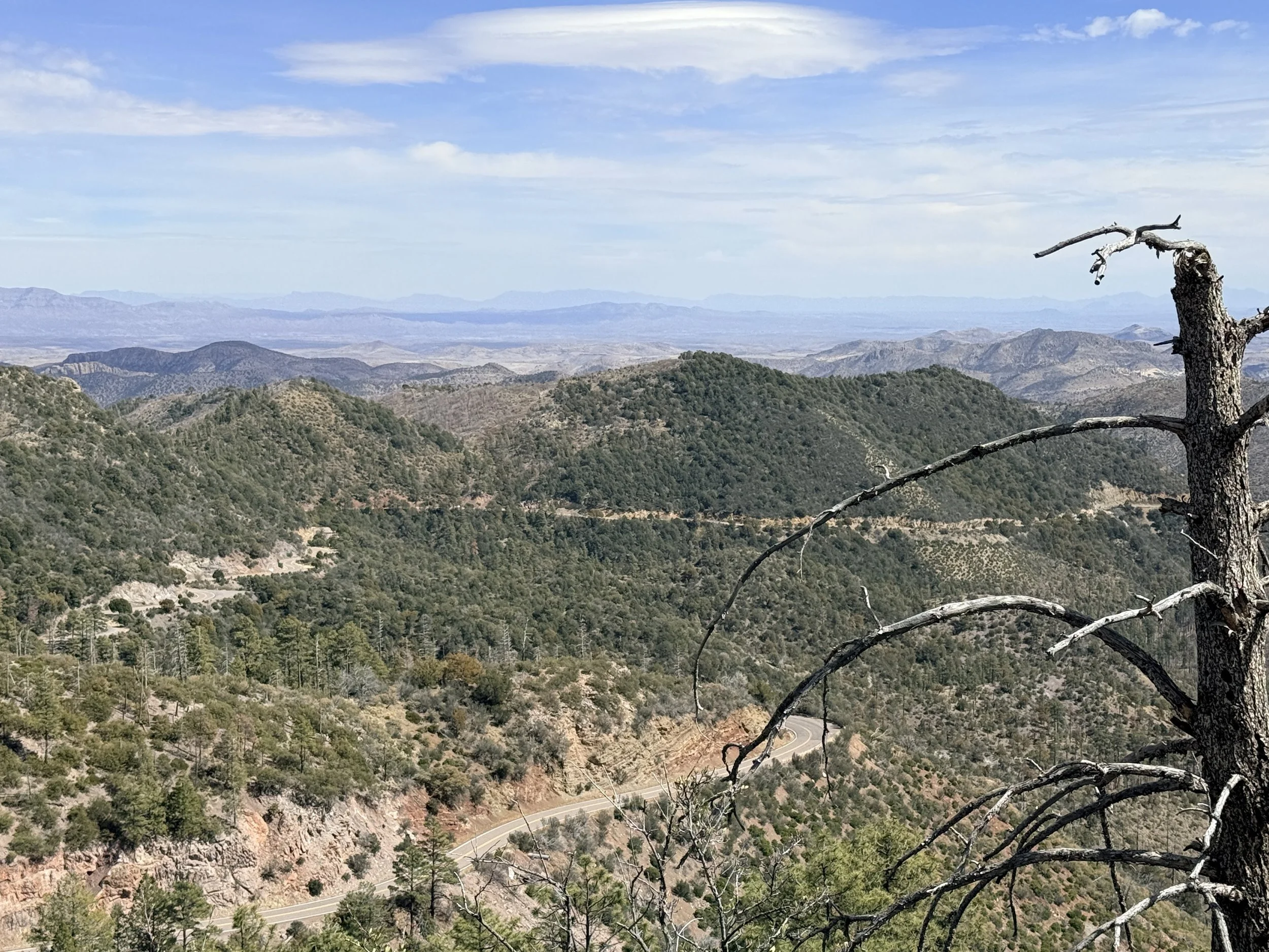 Looking back at where we have been at the Emory Pass on NM-152. A truly remarkable stretch of pavement. 
