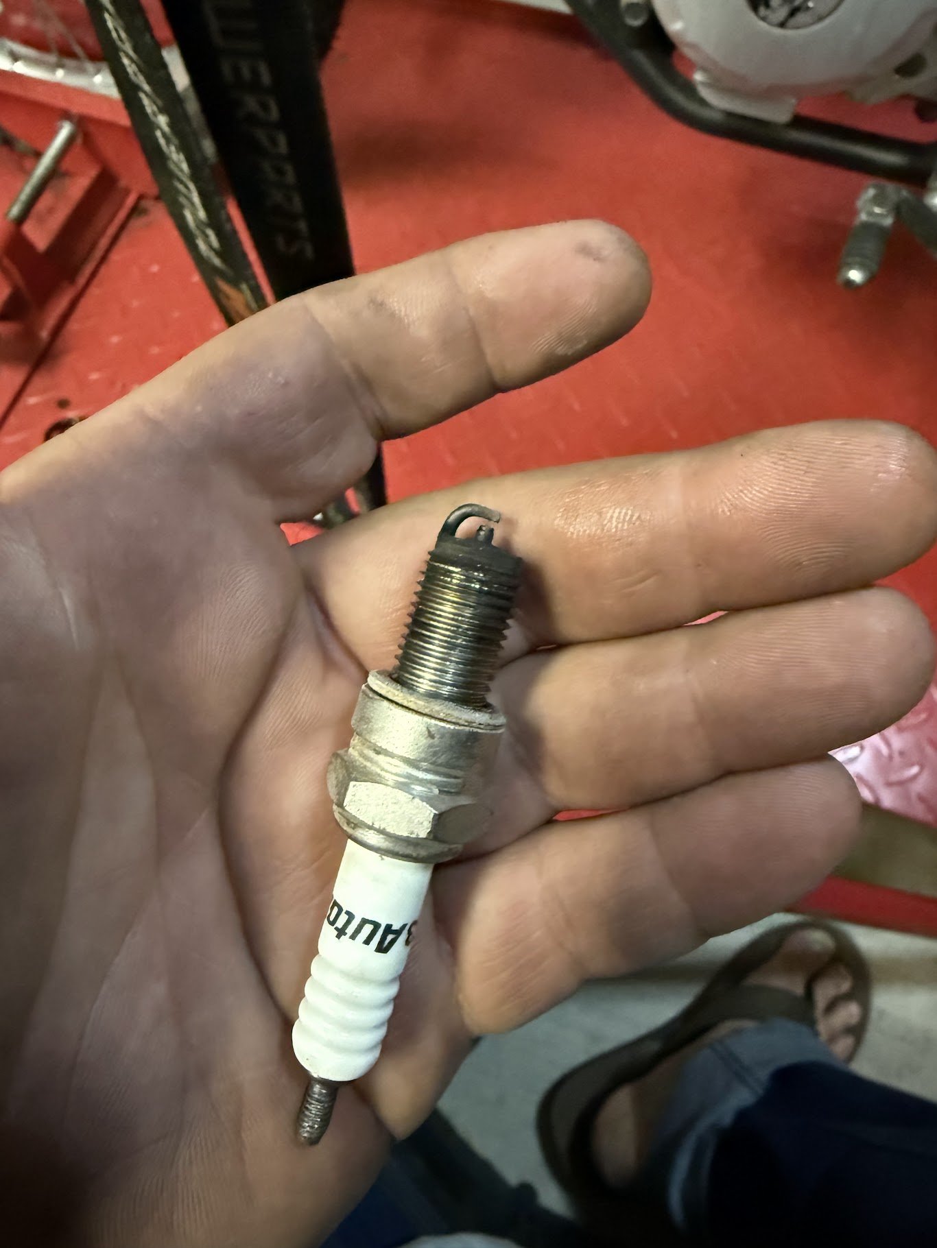 Spark plug looked rich - some altitude will make that slightly worse - we likely need to re-jet it. 