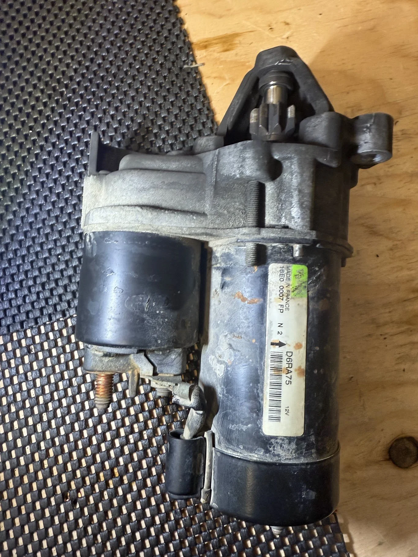 Old starter motor out. Ready for the new one. 