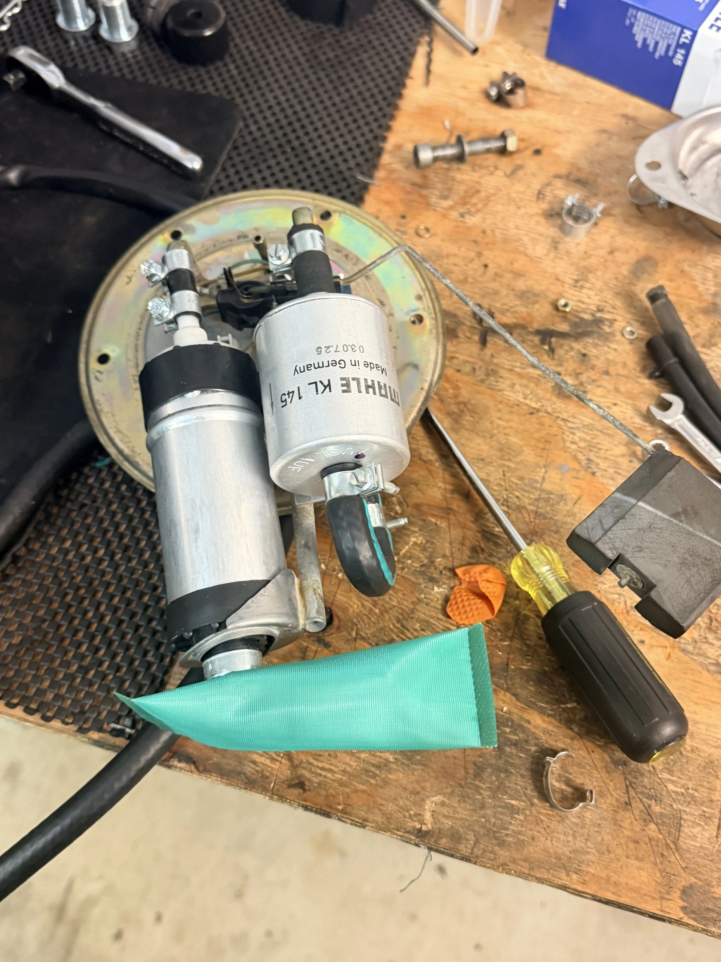 New one installed and ready to go. It had so much more pressure that after reassembly & startup, it blew the fuel line right off the connector. I've never had that happen before. It wasn't correctly seated, and had enough pressure to send it. 