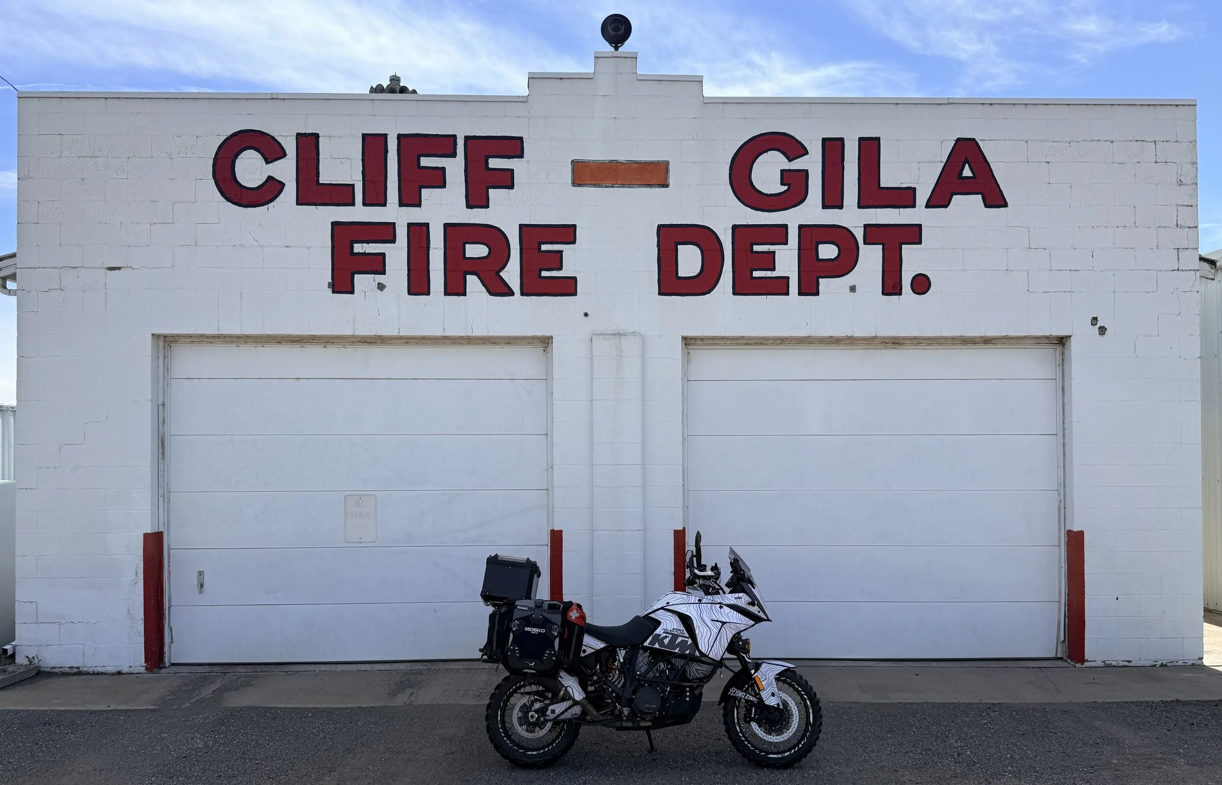 A quick stop at the Cliff-Gila Fire Department. 