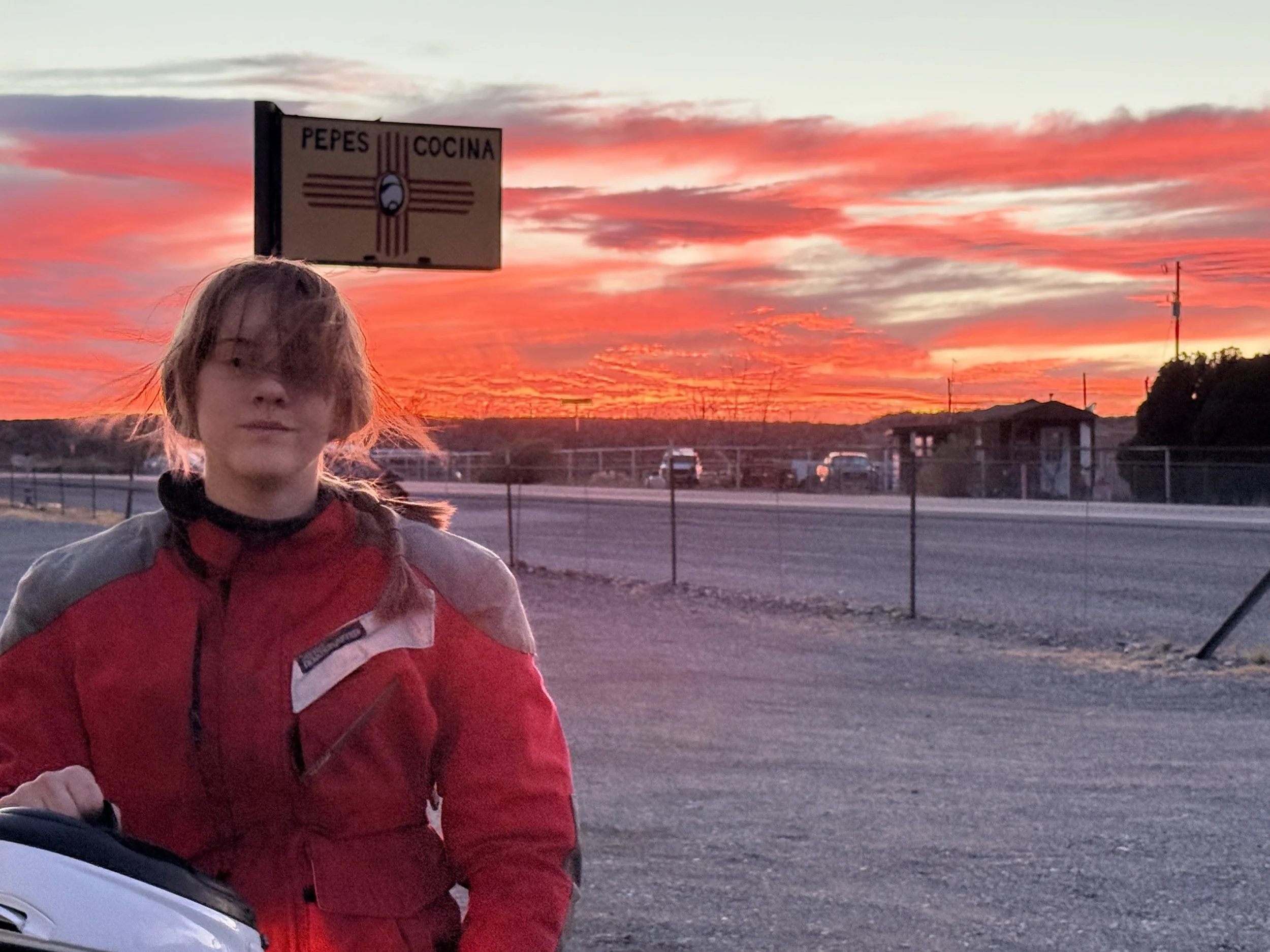 We stop at Pepe's Cocina for dinner with the sunset almost too intense to take in. 