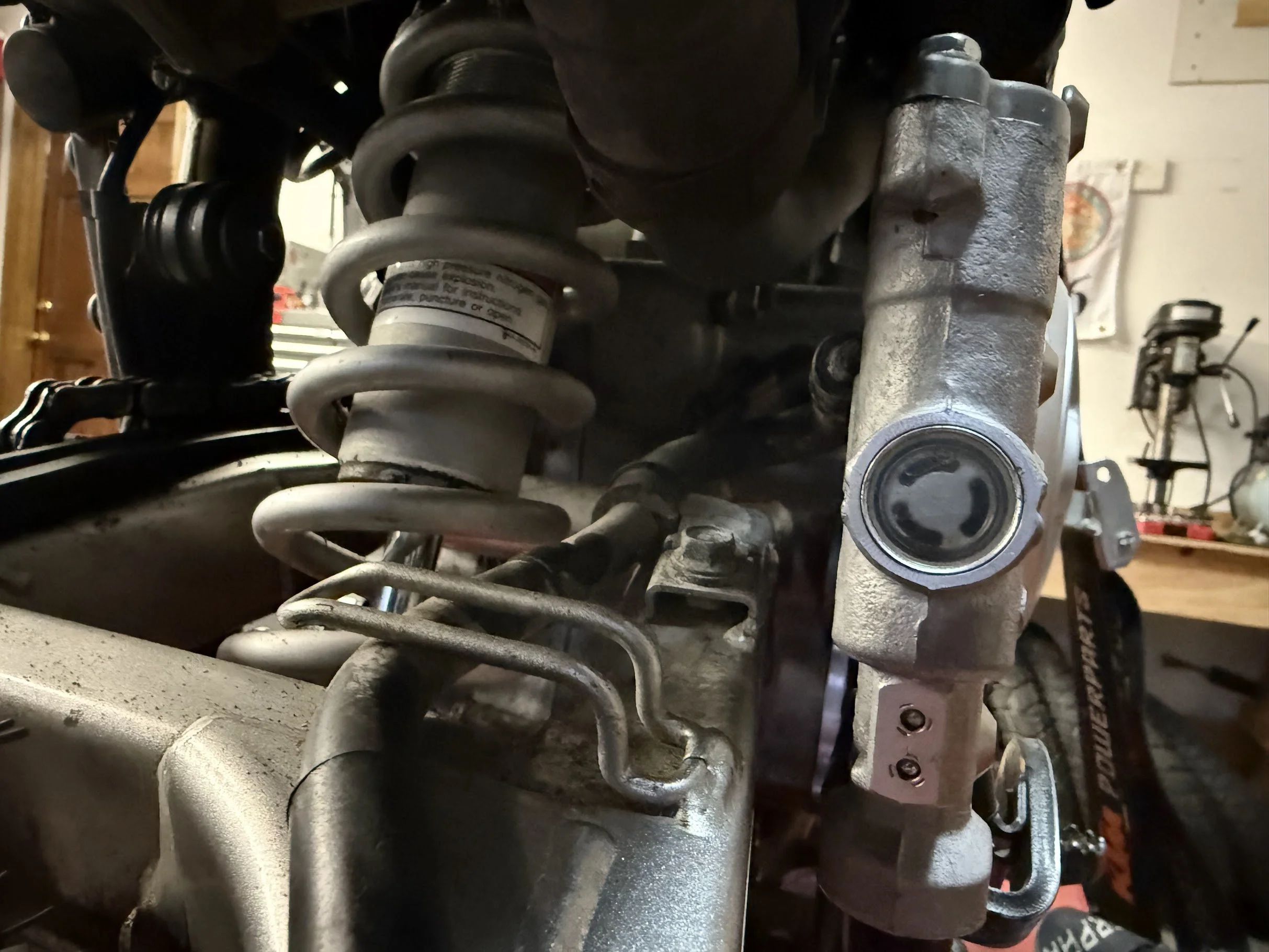 The rear shock is saggy and at rider weight somewhere between not great and dangerous. 