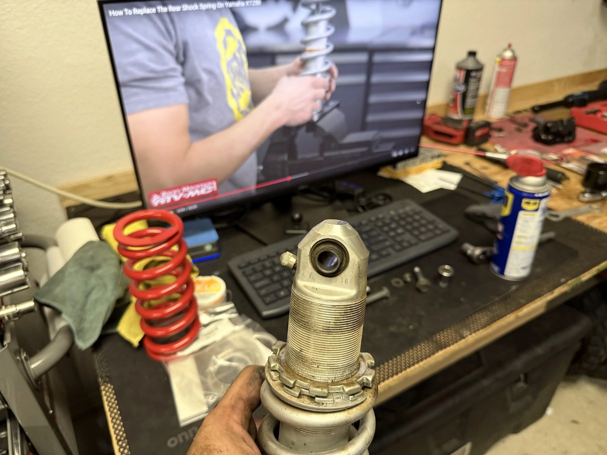 Doing some research to make sure I do it properly. Some of the threads were banged up, so used a thread cleaning tool to remove the burs and make it slide more easily. 