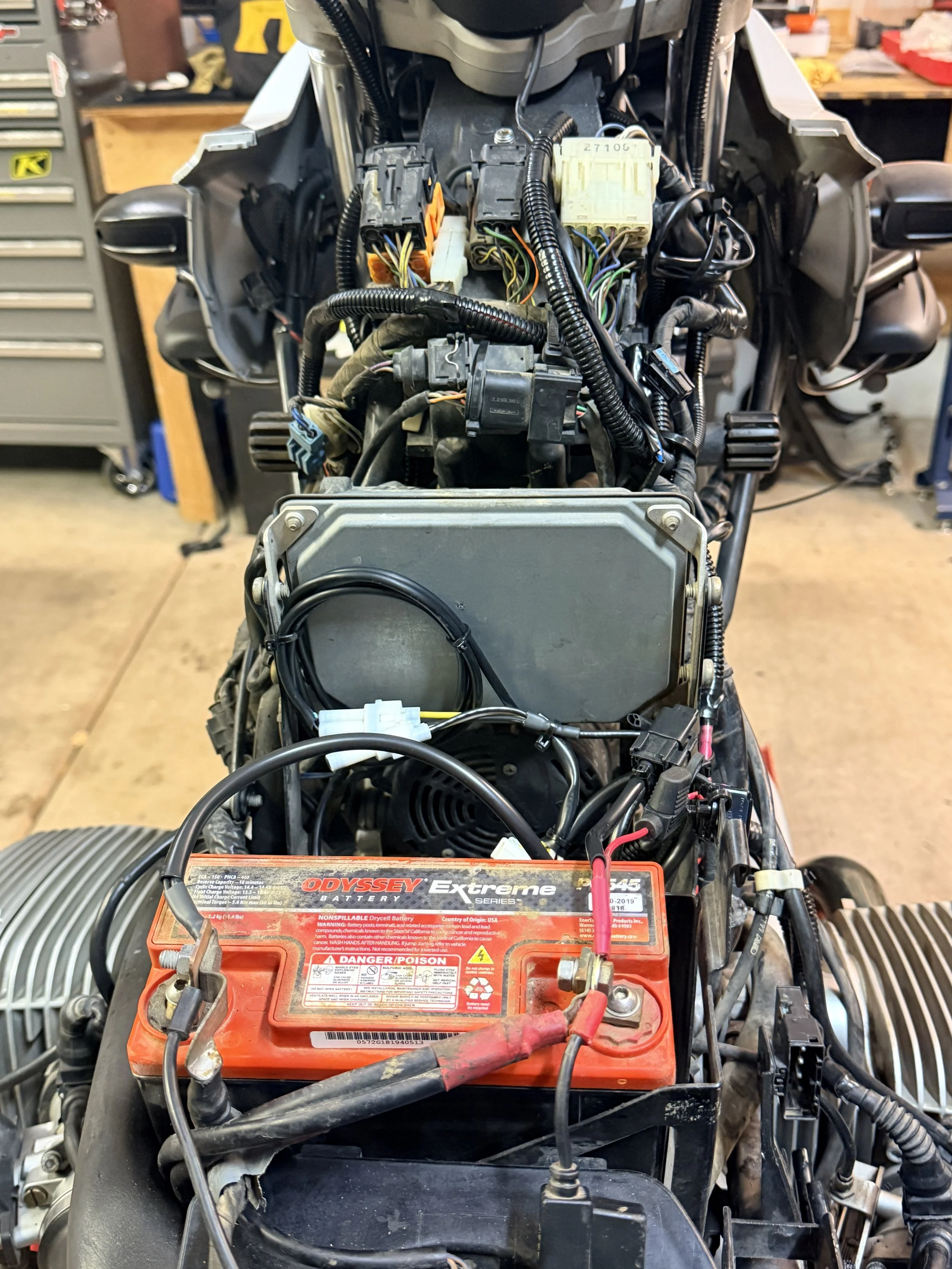 With the ABS unit gone, it gave me the perfect place to install the eastern beaver circuit system to put my GPS on a separate system instead of tapping into the existing bike circuit system. I like them for that alone. ~12 pounds was saved with ABS d
