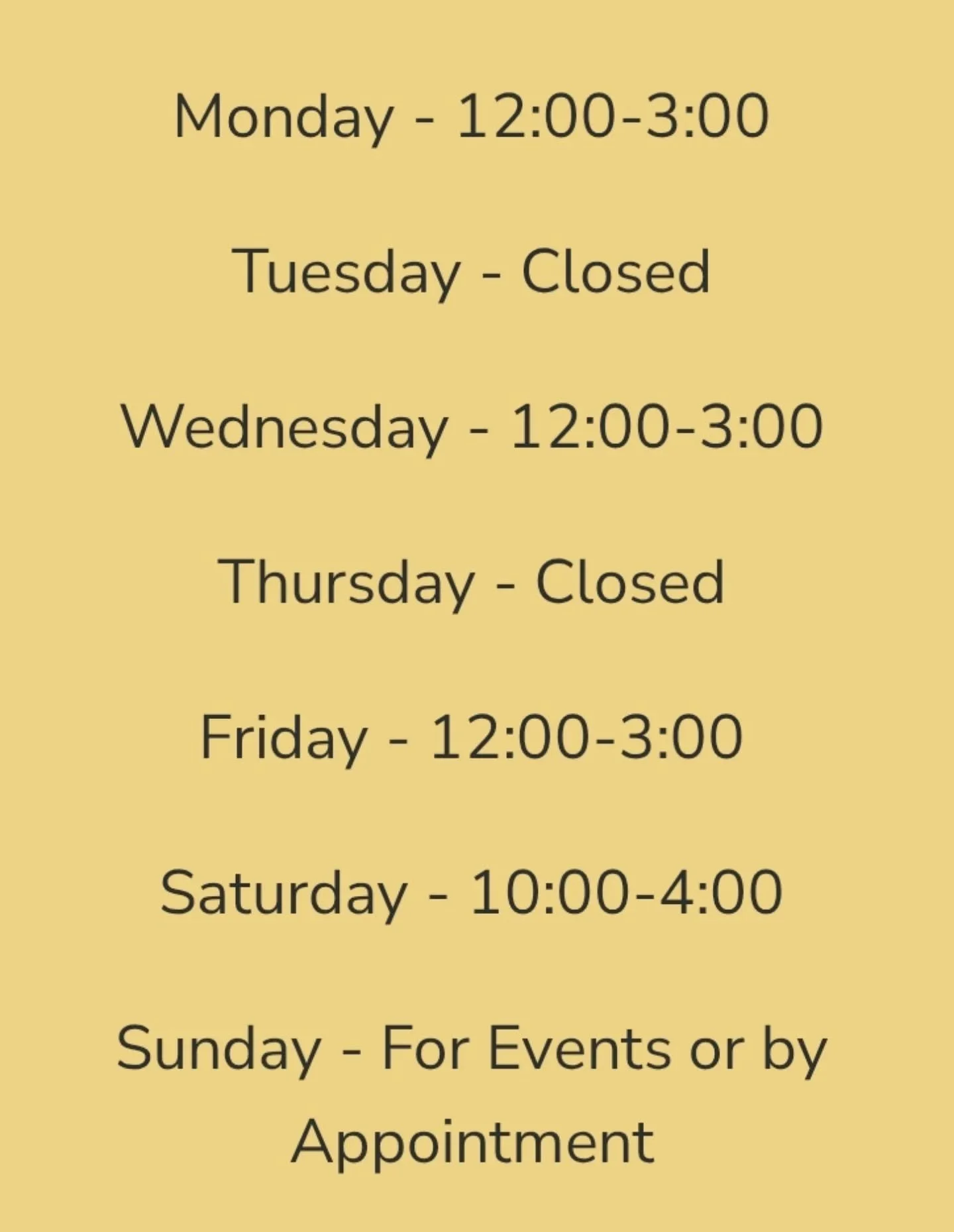 Thank you for an amazing opening! We will now be switching over to our Regular Hours, which means we are closed today.

Don't be shy about scheduling a time outside regular house to come in and create. You can also keep an eye out for special hours, 