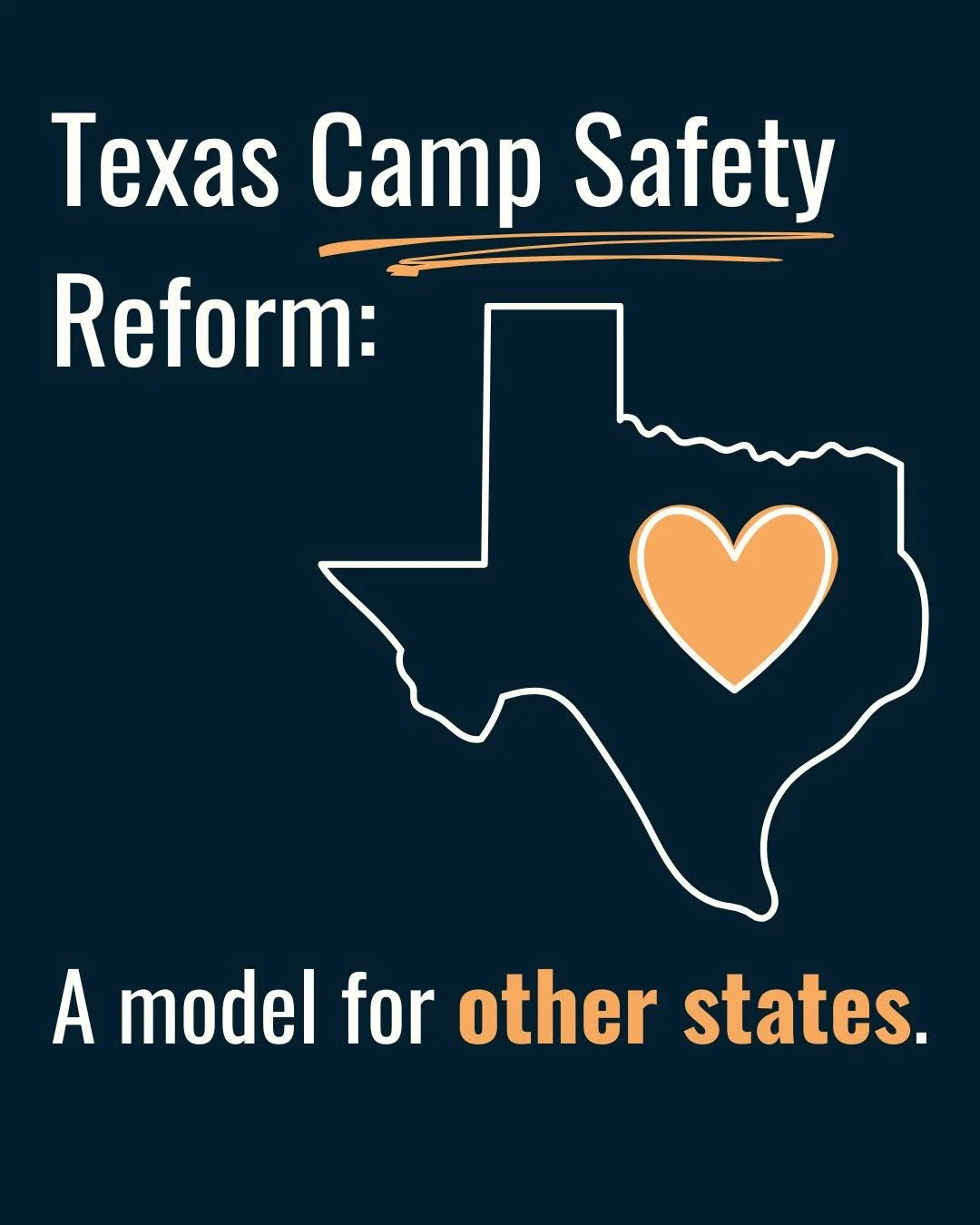We hope the new camp safety legislation in Texas becomes a model for other states&ndash;because camps everywhere should be fun and safe. We will continue campaigning for common-sense, life-saving safety reforms at youth camps across the country. Our 