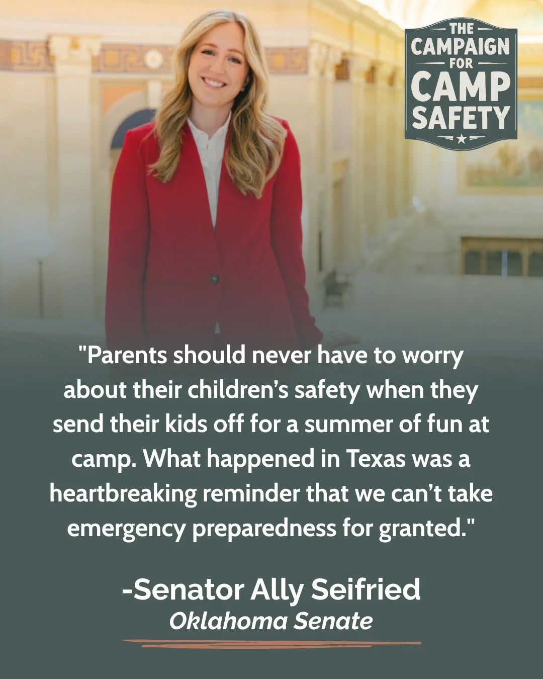 Camp safety bill progress update in #Oklahoma! 

The Senate Rules Committee has advanced HB 1675&ndash;on to the Senate Floor! This proposed bipartisan legislation will better protect children who attend summer camps in Oklahoma. 

We need your help 